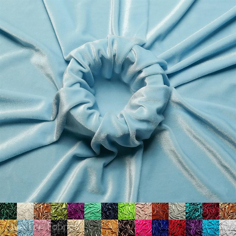Ice Fabrics Stretch Velvet Fabric Soft and Smooth ICE FABRICS Baby Blue