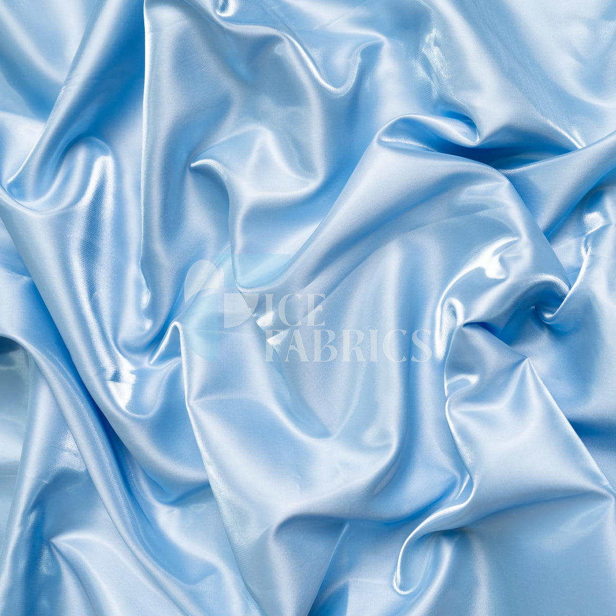 Baby Blue Silky Satin Fabric by the yard