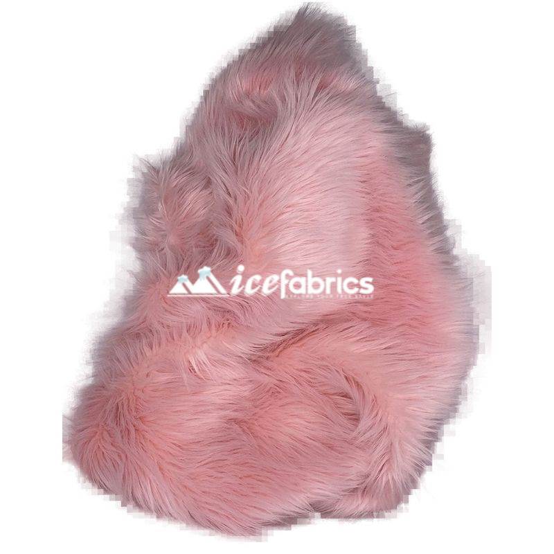 Baby Pink Shaggy Mohair Long Pile Faux Fur Upholstery Fabric