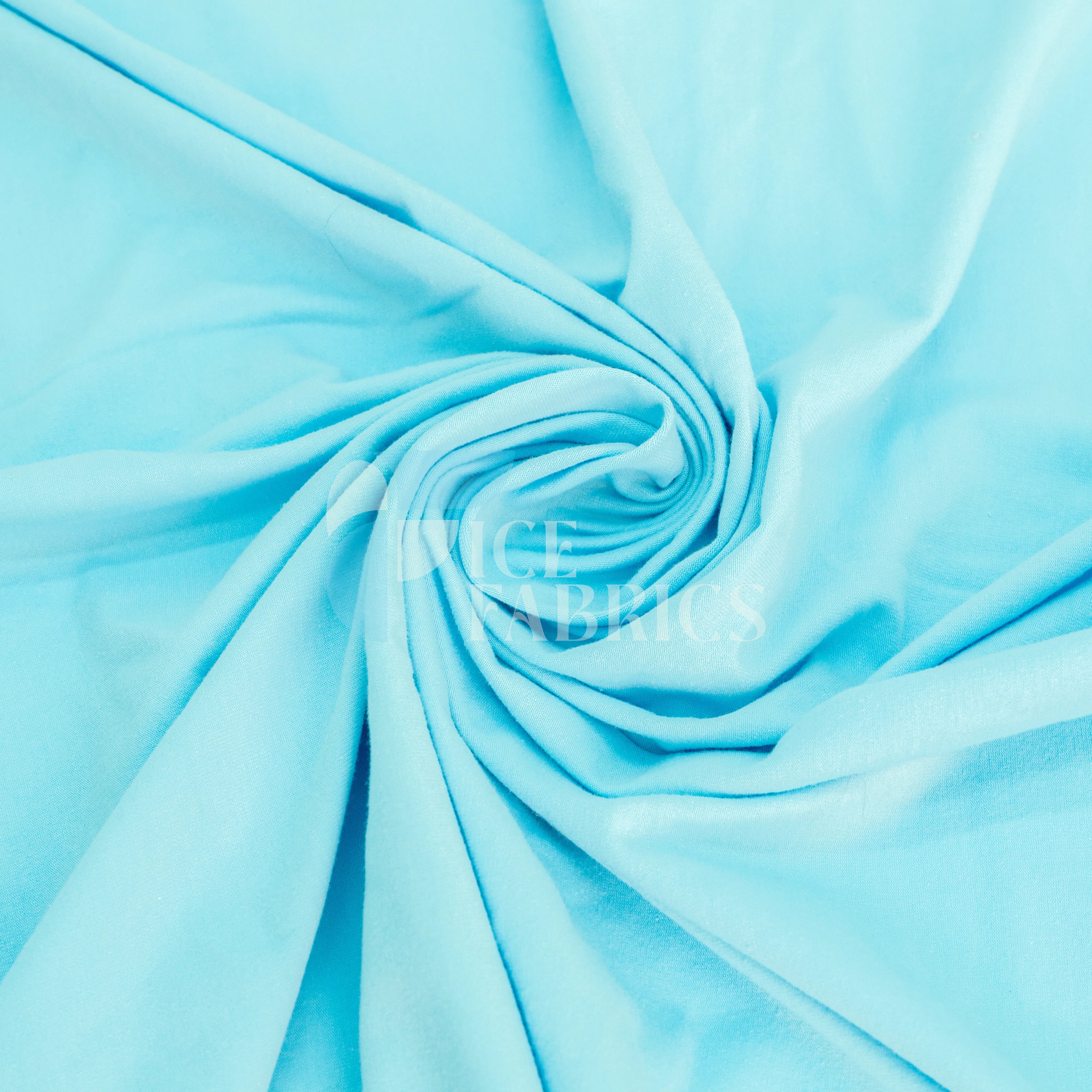 Baby Blue Cotton Spandex Jersey Fabric | FlexCot