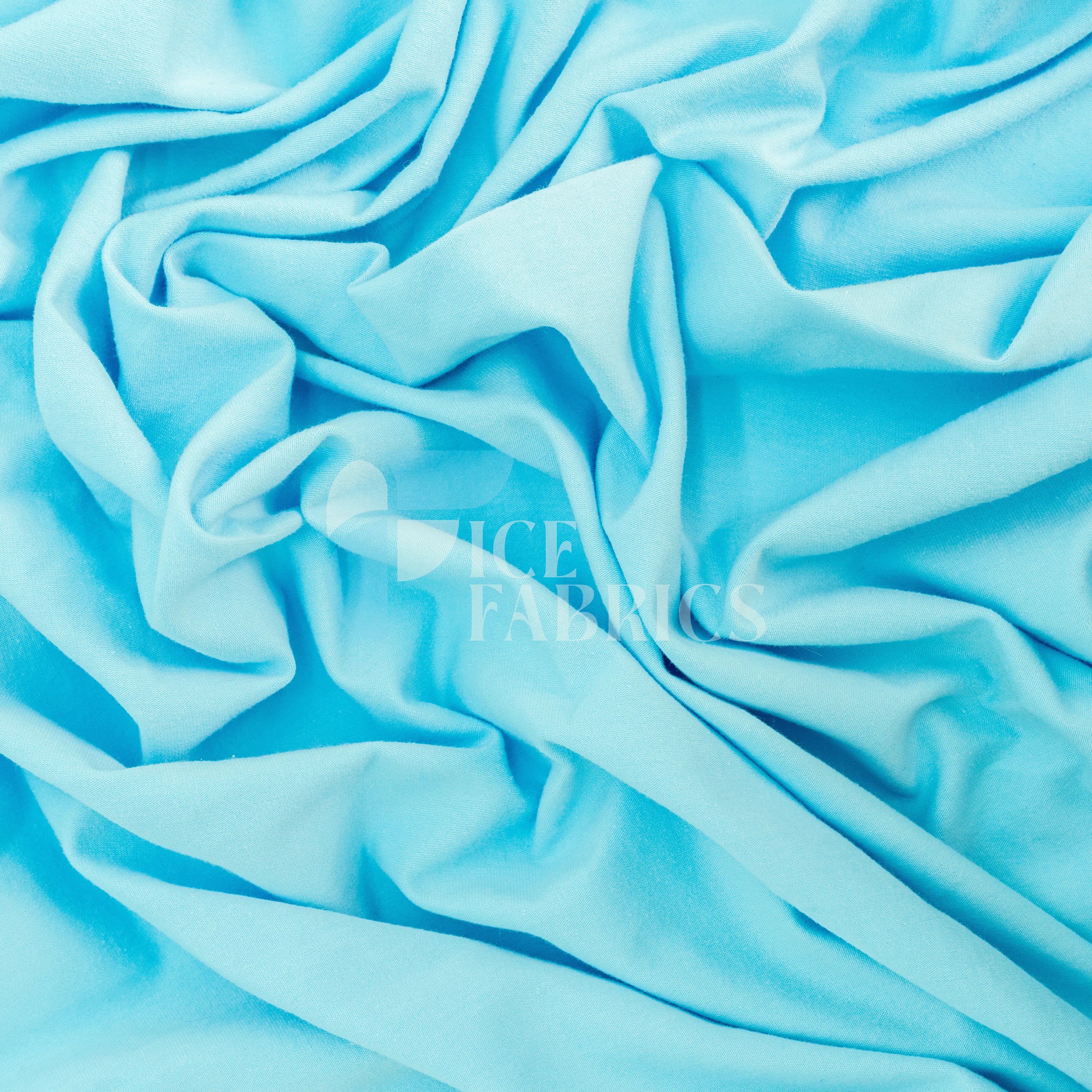 Baby Blue Cotton Spandex Jersey Fabric | FlexCot