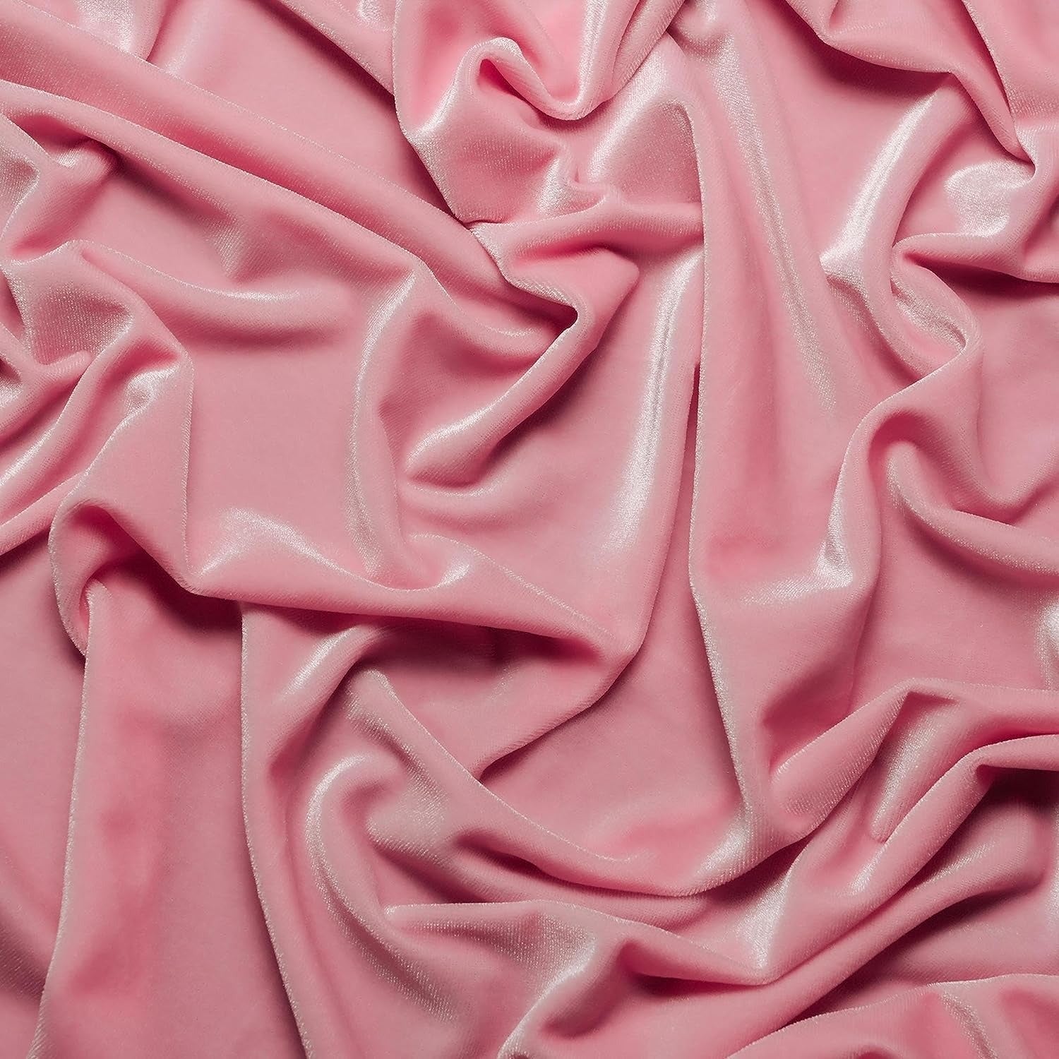 Baby Pink Soft and Smooth Stretch Velvet Upholstery Fabric