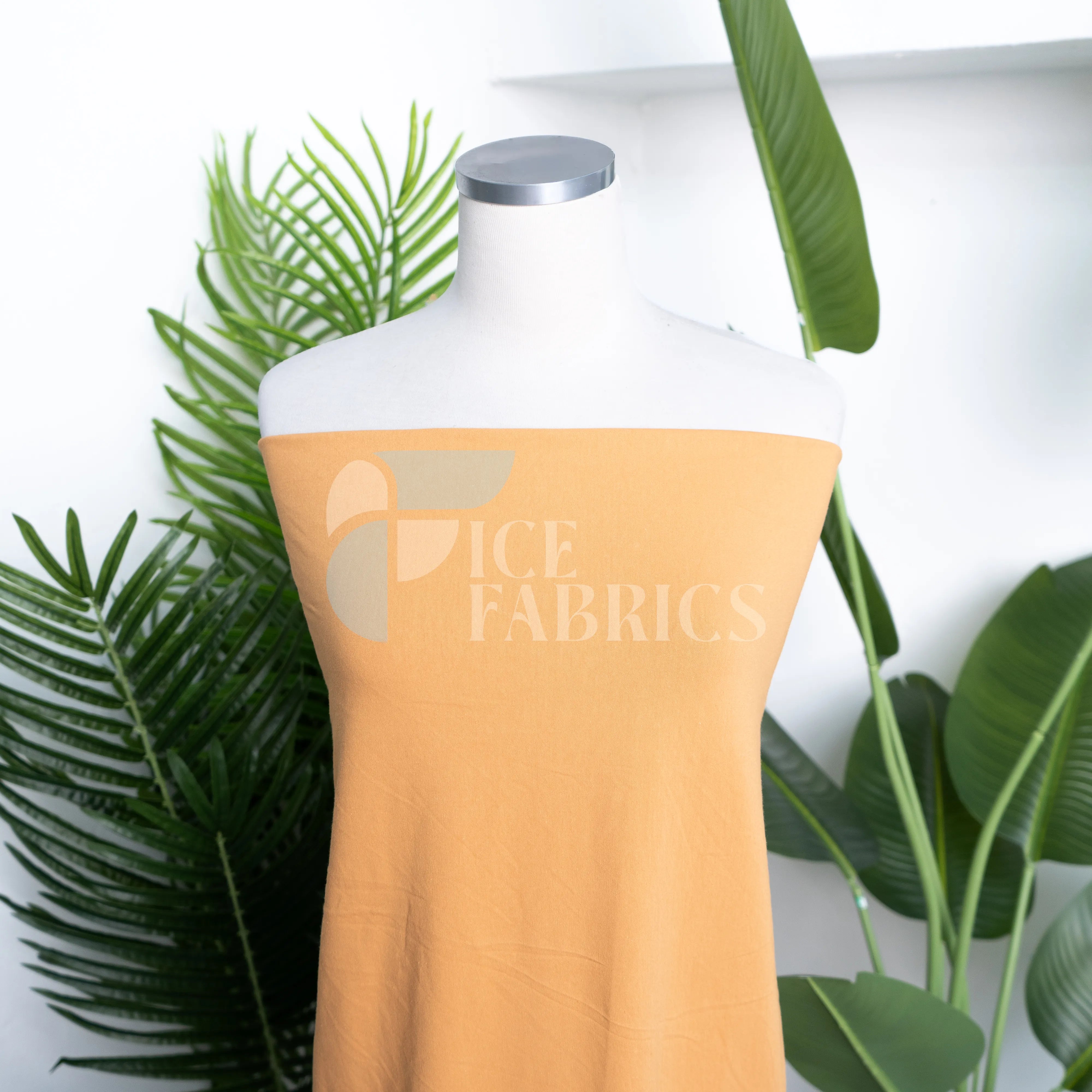 Beige Cotton Spandex Jersey Fabric | FlexCot