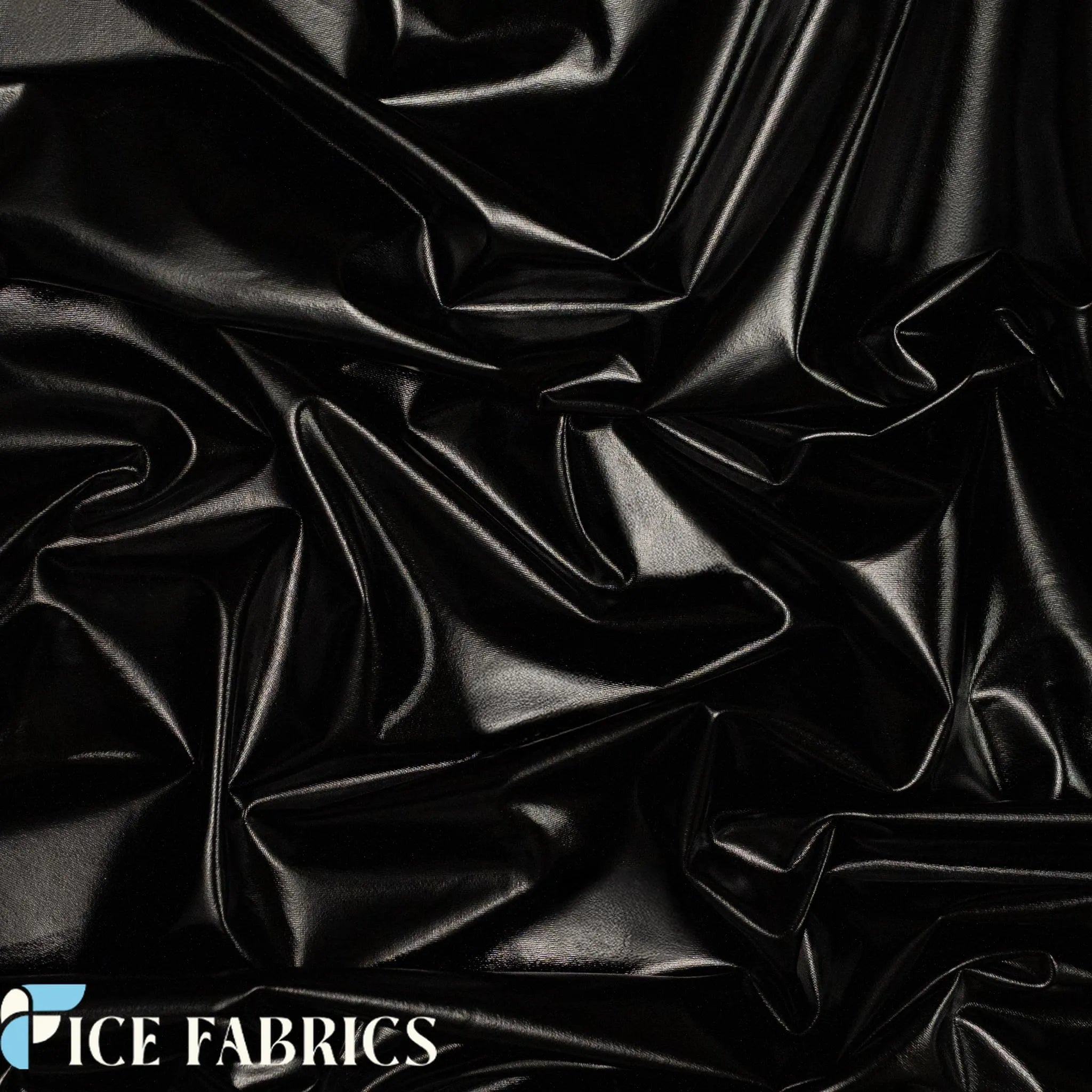 Black 4 Way Stretch Shiny Spandex Fabric