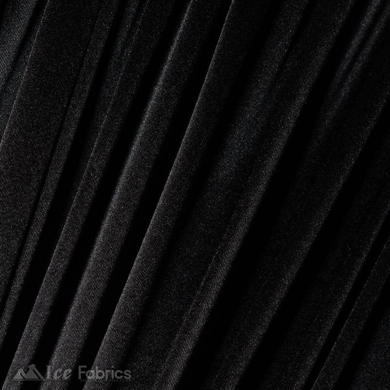4 Way Stretch Silky Satin Wholesale Fabric By The Roll (20 Yards ) ICE FABRICS |Black