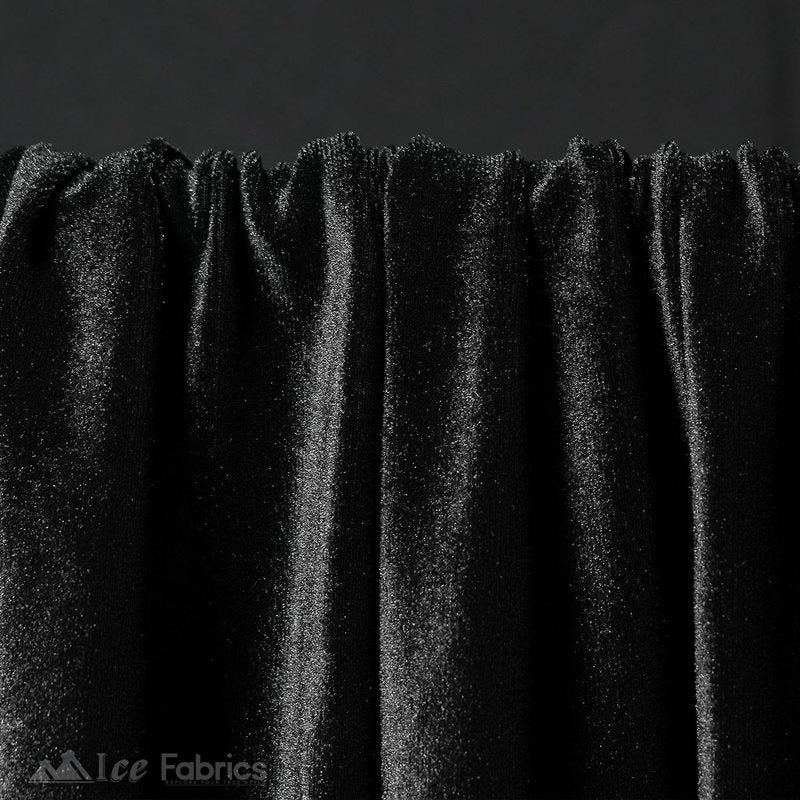 Ice Fabrics Stretch Velvet Fabric Soft and Smooth ICE FABRICS Black