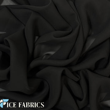 black chiffon dress material Black Mia Chiffon Fabric / 60’’ Wide Soft chiffon Sheer Fabric