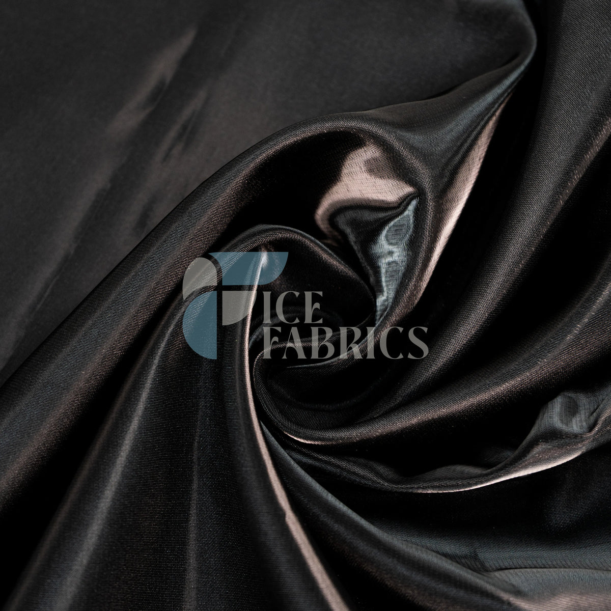 Black Reflective Liquid Crystal Silky Satin Fabric