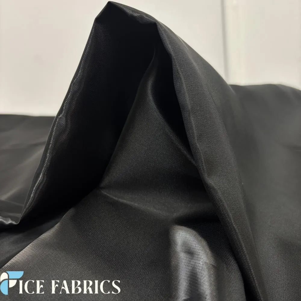 Black Reflective Liquid Crystal Silky Satin Fabric