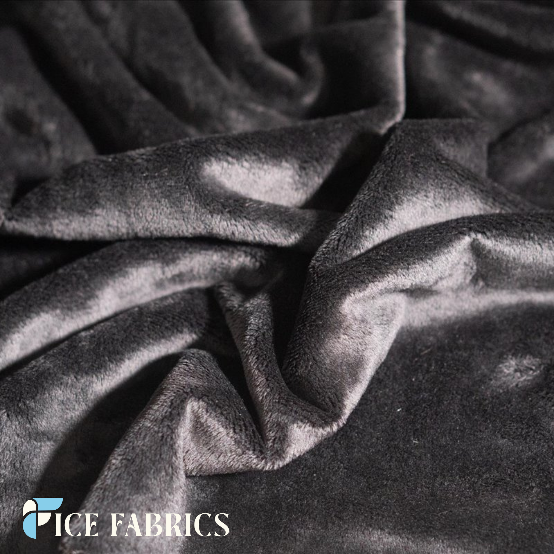 Black Ultra Soft 3mm Minky Fabric Faux Fur