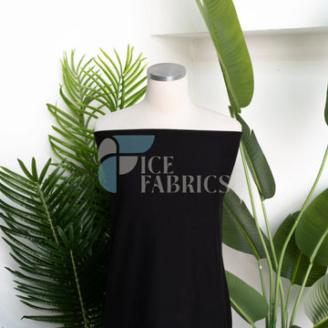 Black Cotton Spandex Jersey Fabric