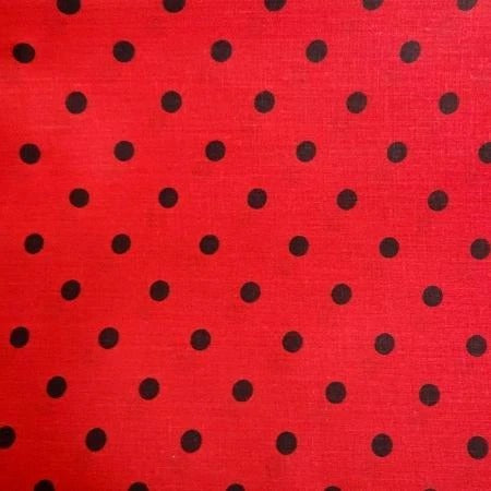 1/2" Polka Dot/Spot Poly Cotton Fabric By the YardCotton FabricICEFABRICICE FABRICSBlack Dot on Red11/2" Polka Dot/Spot Poly Cotton Fabric By the Yard ICEFABRIC | Red and Black Dot Polka