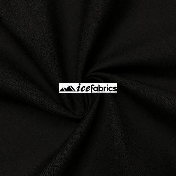 Black Poly Cotton Broadcloth Fabric By The Yard