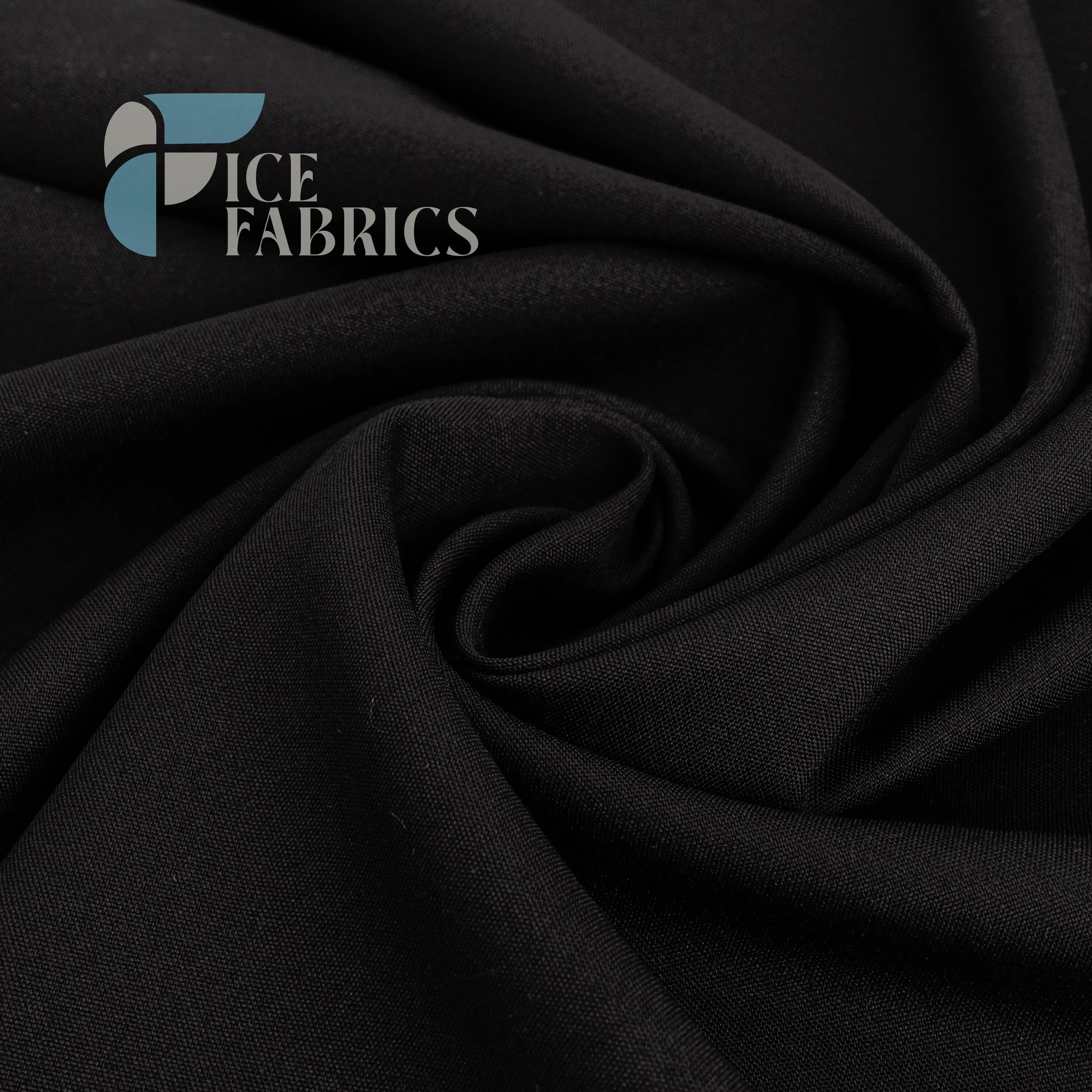 Black Solid Poly Poplin Fabric By The Yard