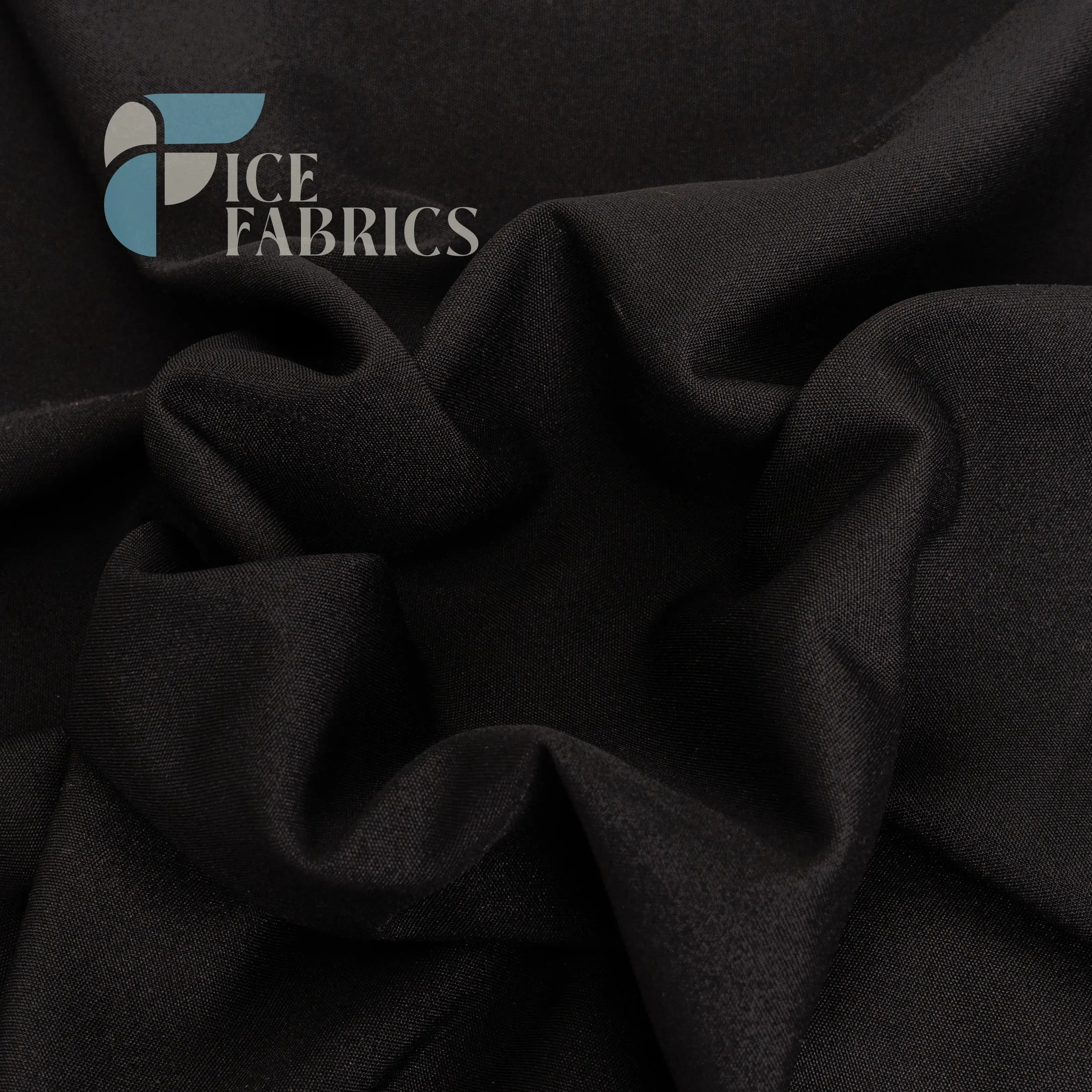 Black Solid Poly Poplin Fabric By The Yard