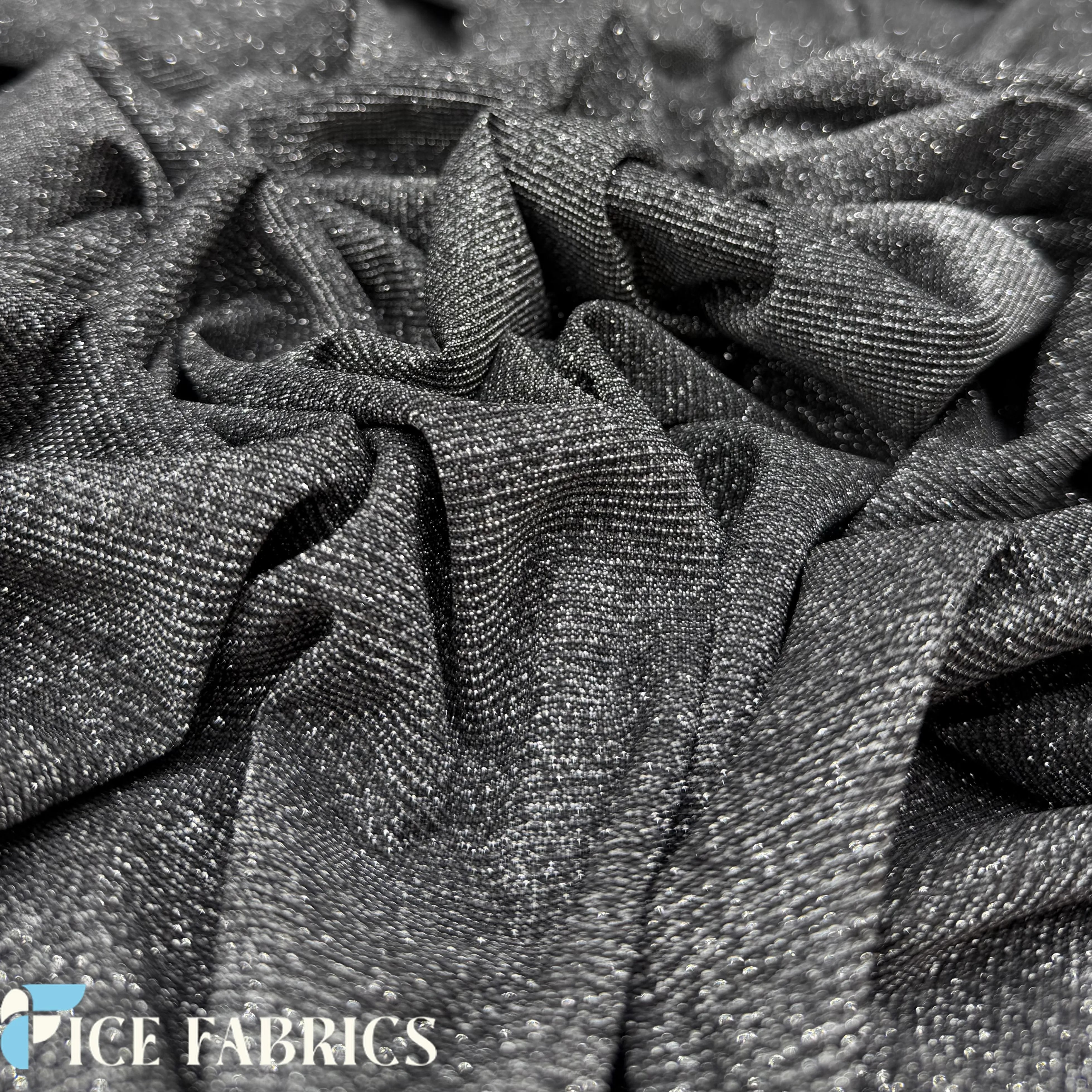 Lurex Sparkle Glitter Knit Spandex Fabric
