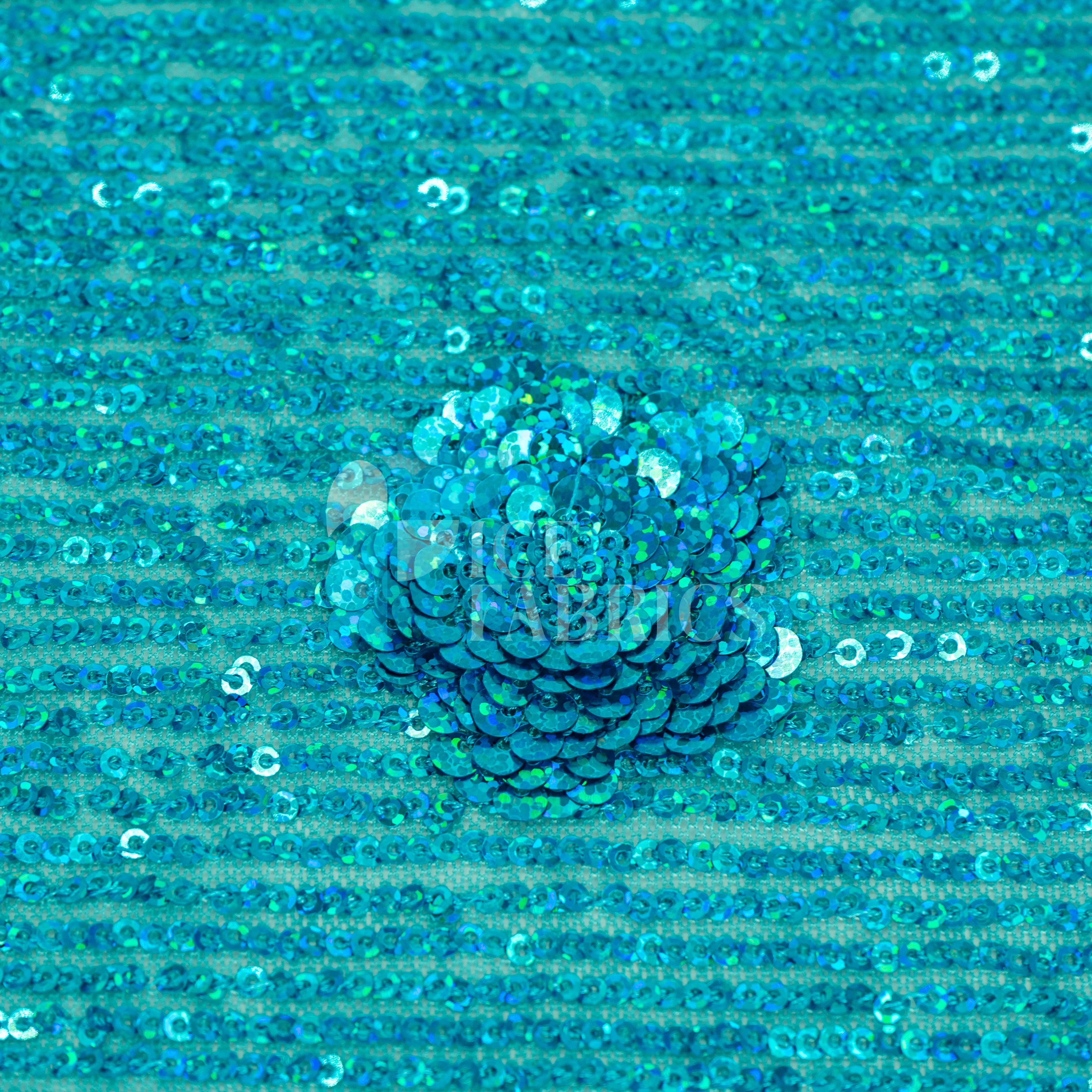 Celeste 3D Floral Stretch Sequin Fabric