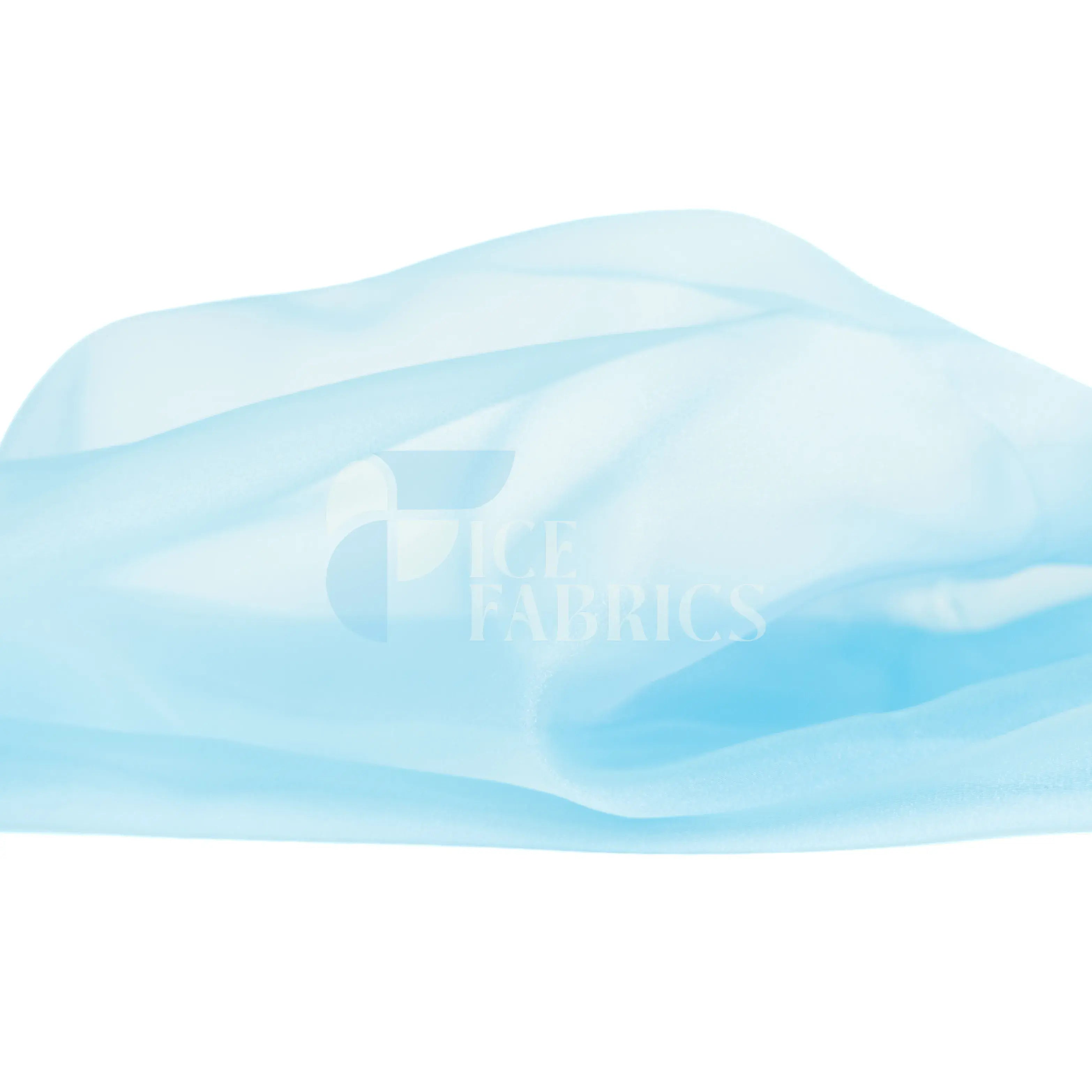 Blue Crystal Sheer Organza Fabric By The Yard