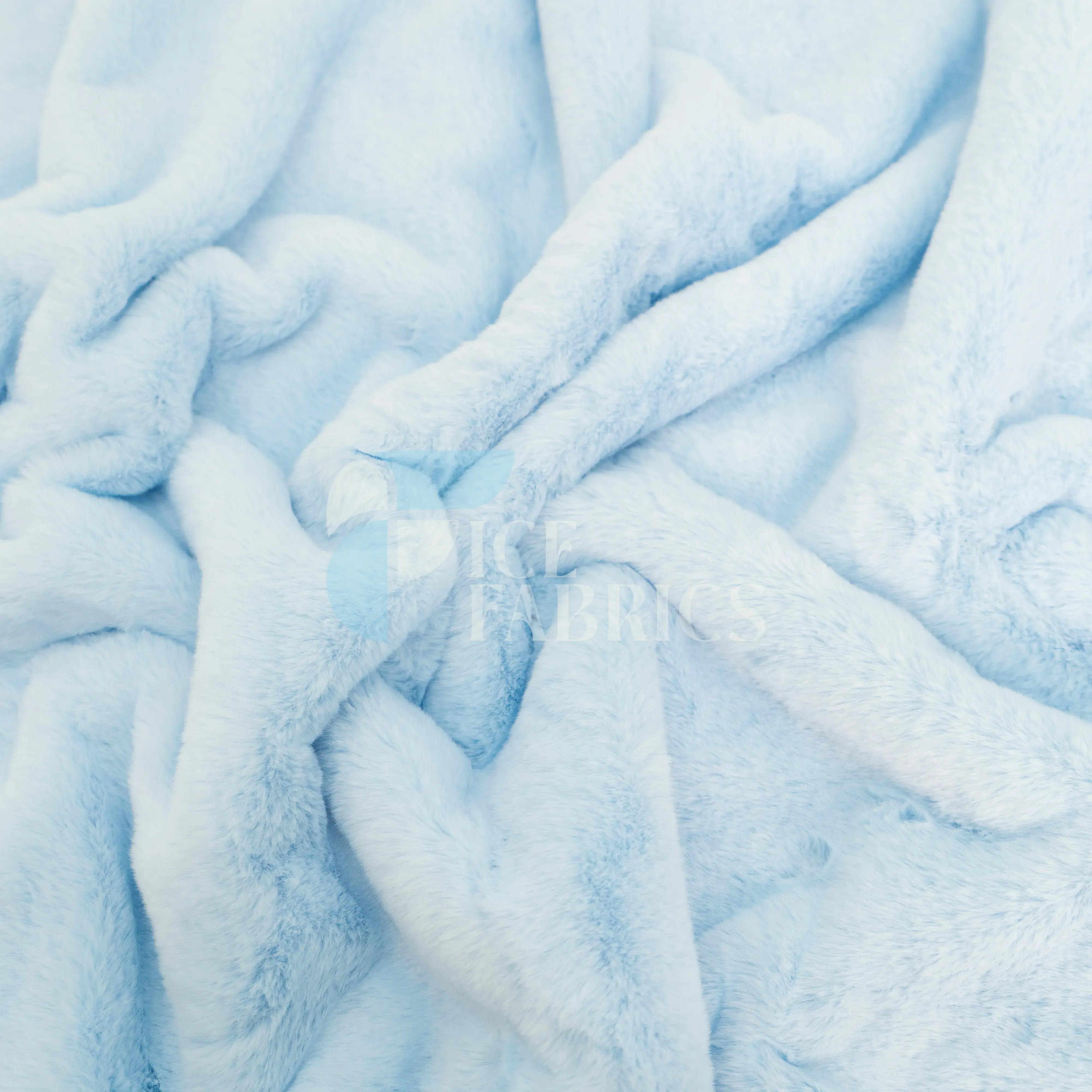 Blue Faux Fur Bunny Minky Fabric | BunnySoft