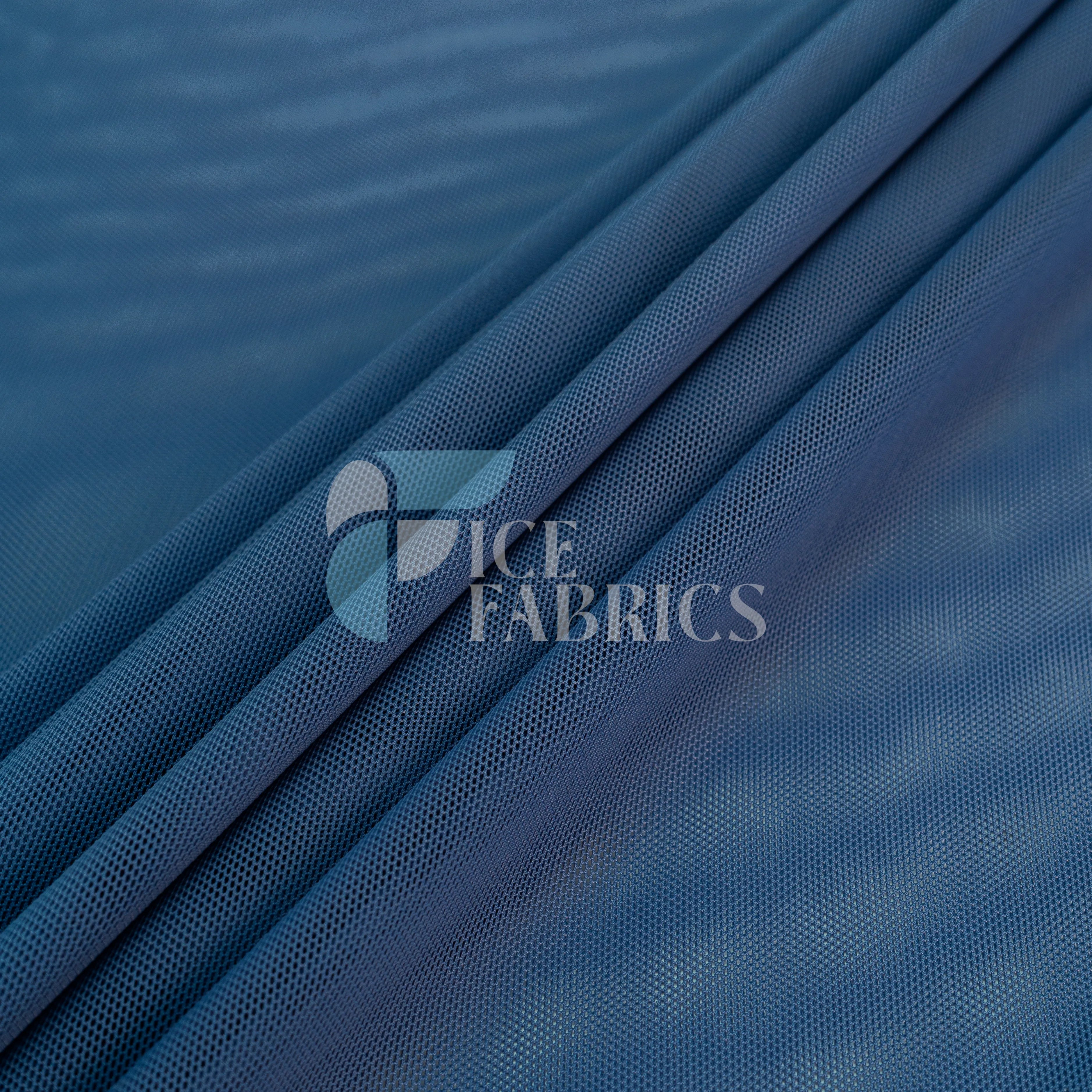 Blue 4 Way Stretch Nylon Spandex Power Mesh Fabric
