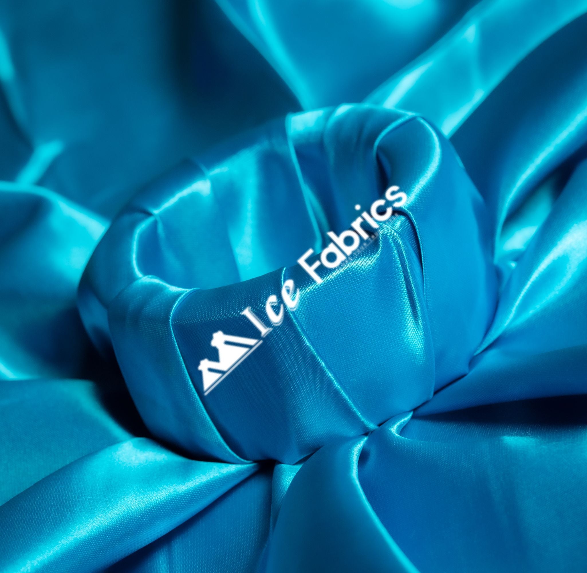 Turquoise Shiny Bridal Satin Fabric - Ice fabrics