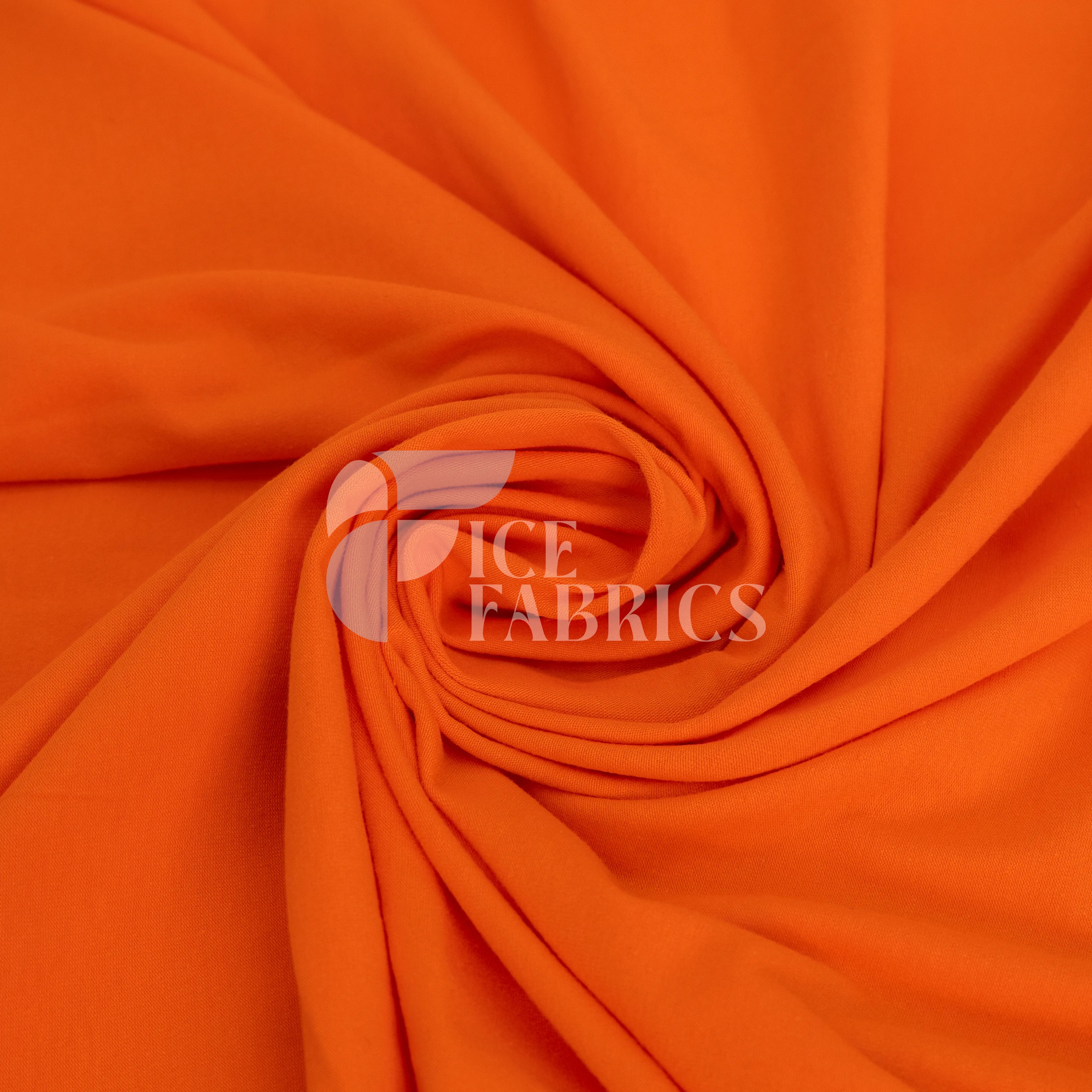 Bright Orange Cotton Spandex Jersey Fabric | FlexCot