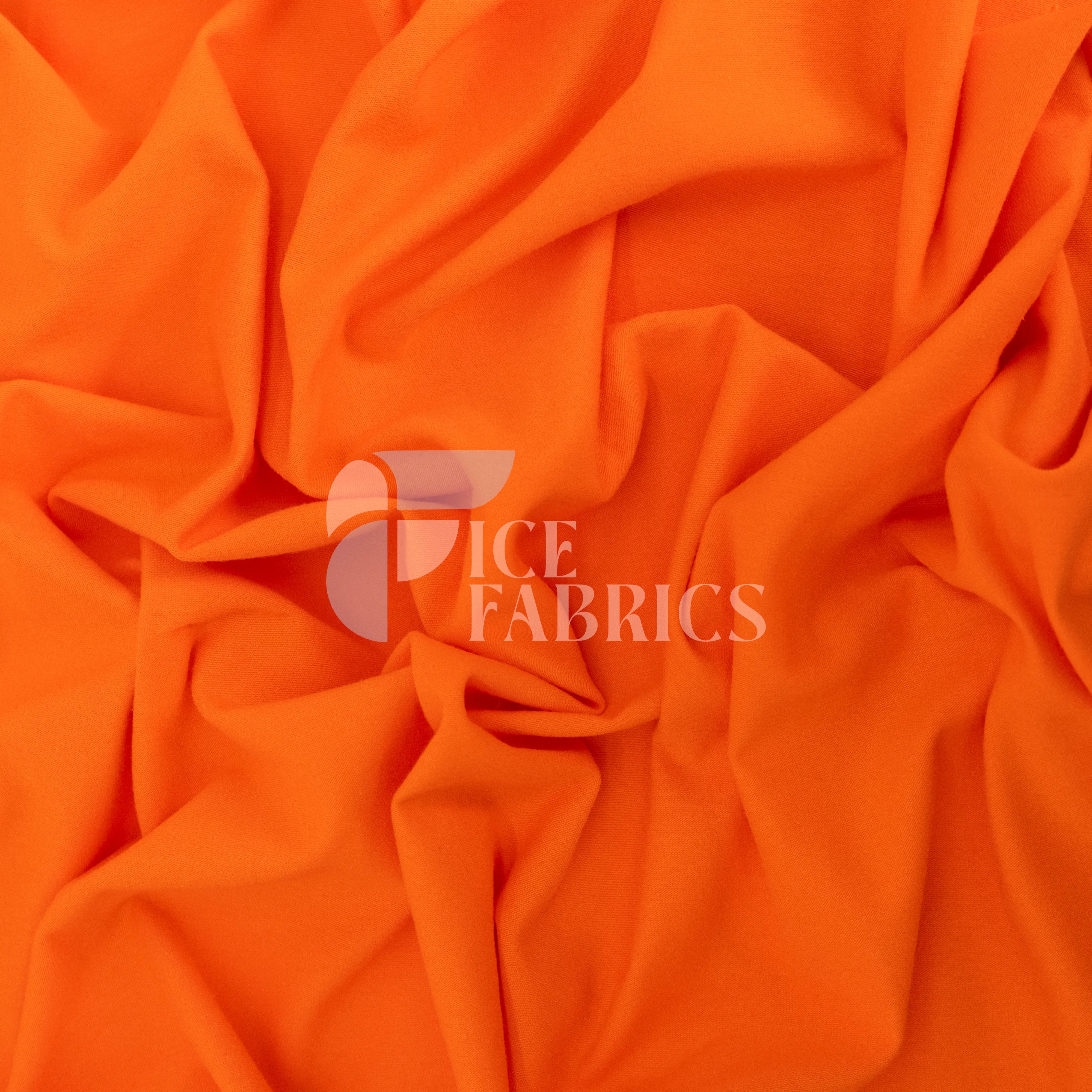 Bright Orange Cotton Spandex Jersey Fabric | FlexCot