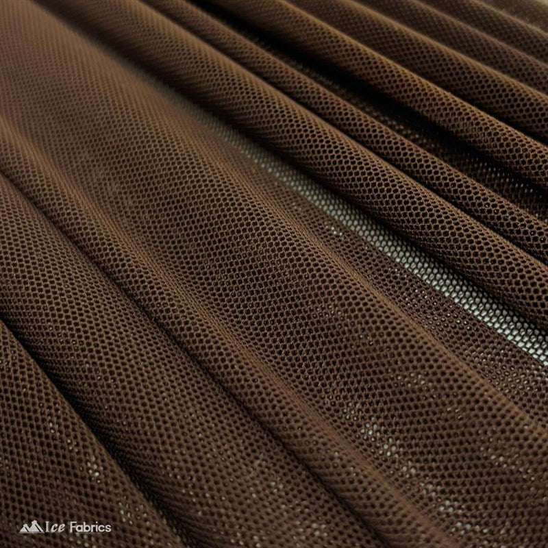 Brown 4 Way Stretch Nylon Spandex Power Mesh Fabric