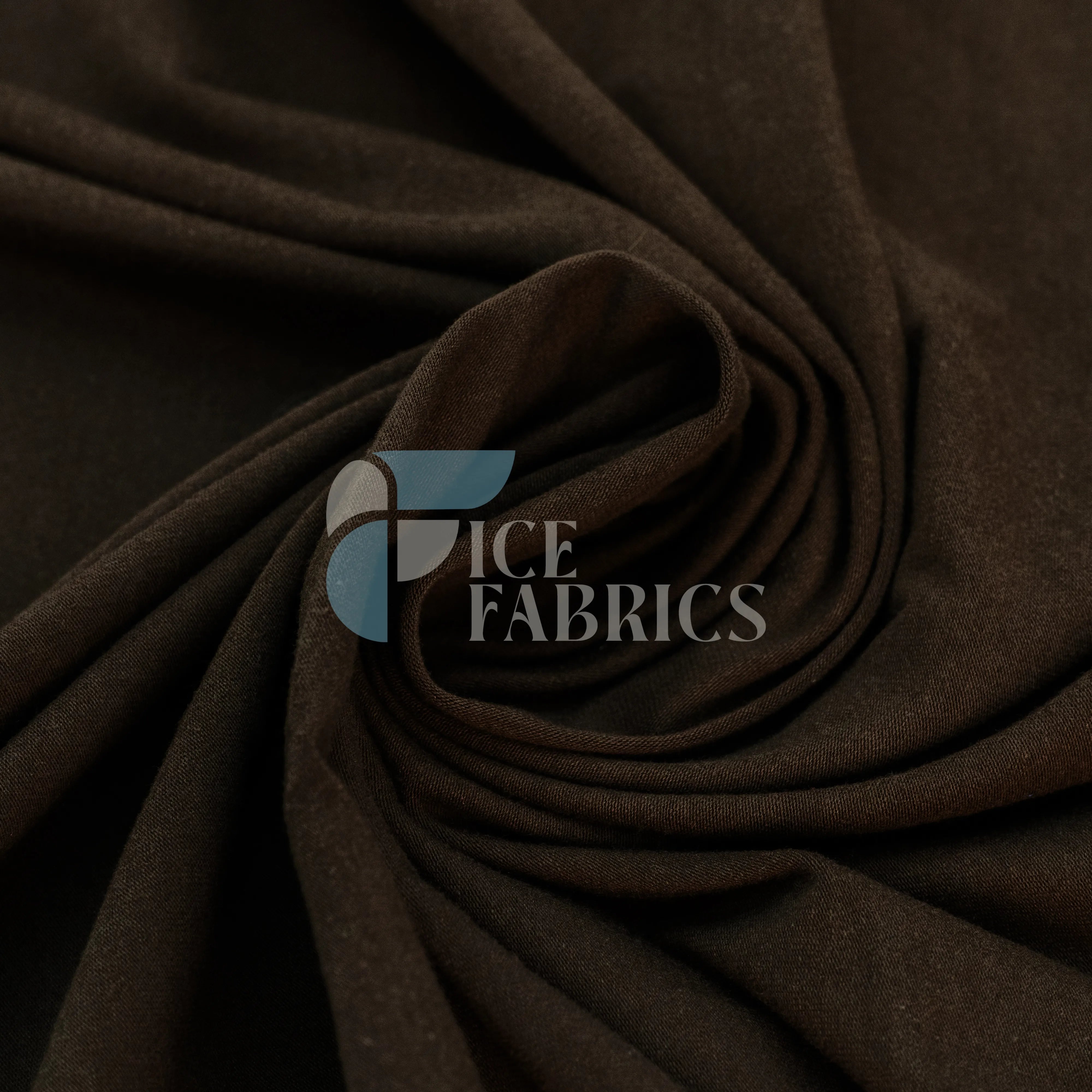 Brown Cotton Spandex Jersey Fabric | FlexCot