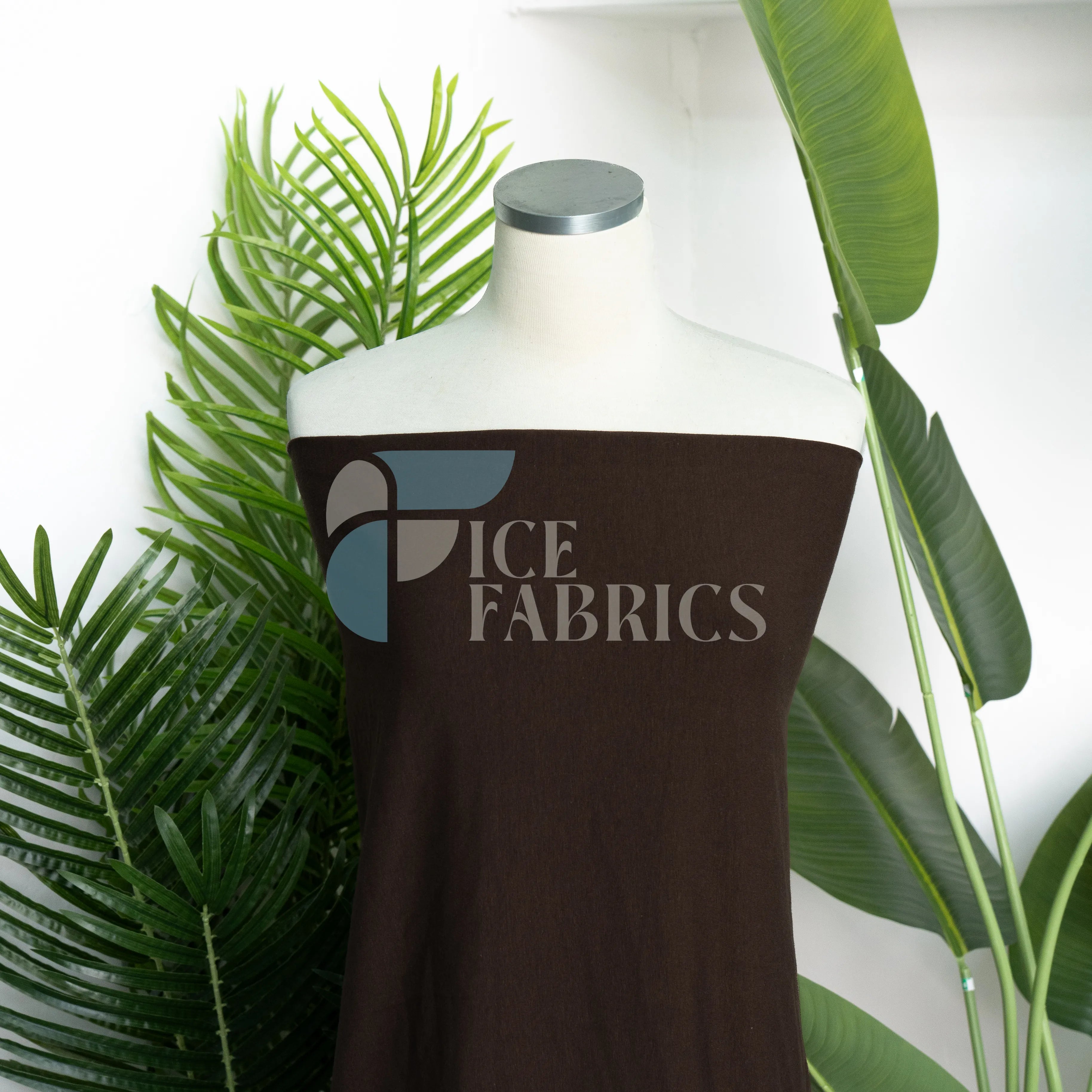 Brown Cotton Spandex Jersey Fabric | FlexCot