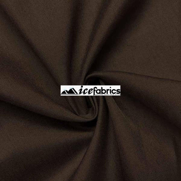 Brown Poly Cotton Broadcloth Fabric By The Yard