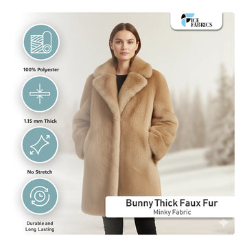 Cream Faux Fur Bunny Minky Fabric BunnySoft