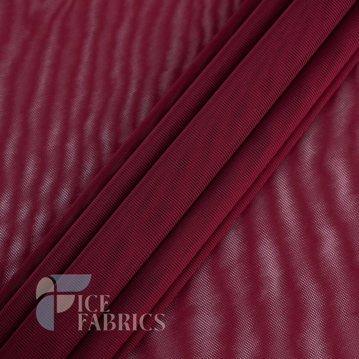 Burgundy Flex Power Mesh 4 Way Stretch Nylon Fabric