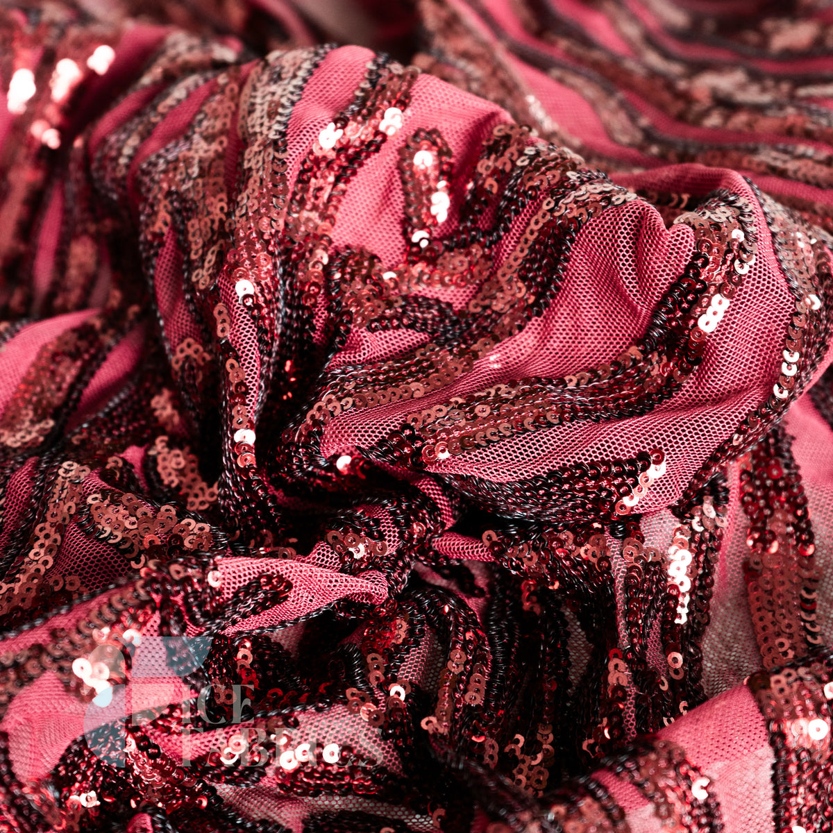 Wild Vine 4 Way Stretch Sequin Fabric on Mesh
