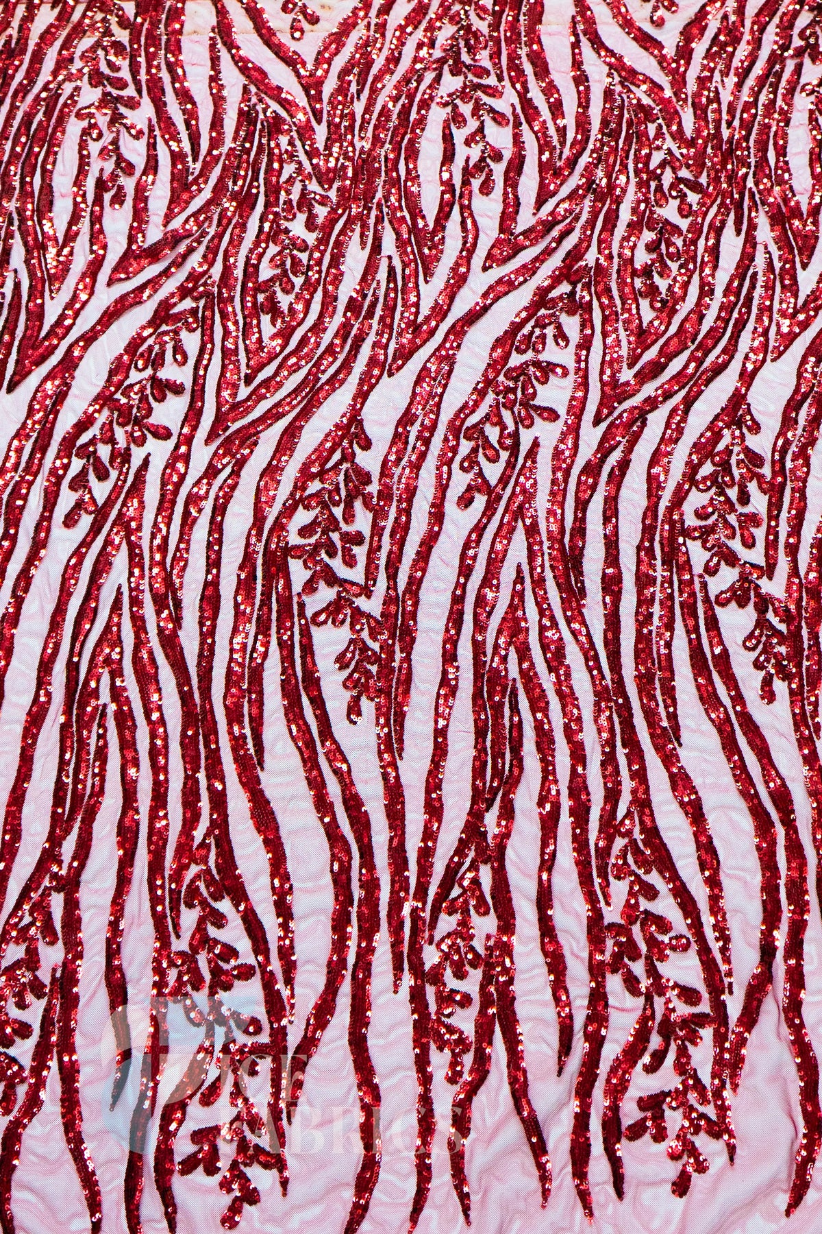 Wild Vine 4 Way Stretch Sequin Fabric on Mesh