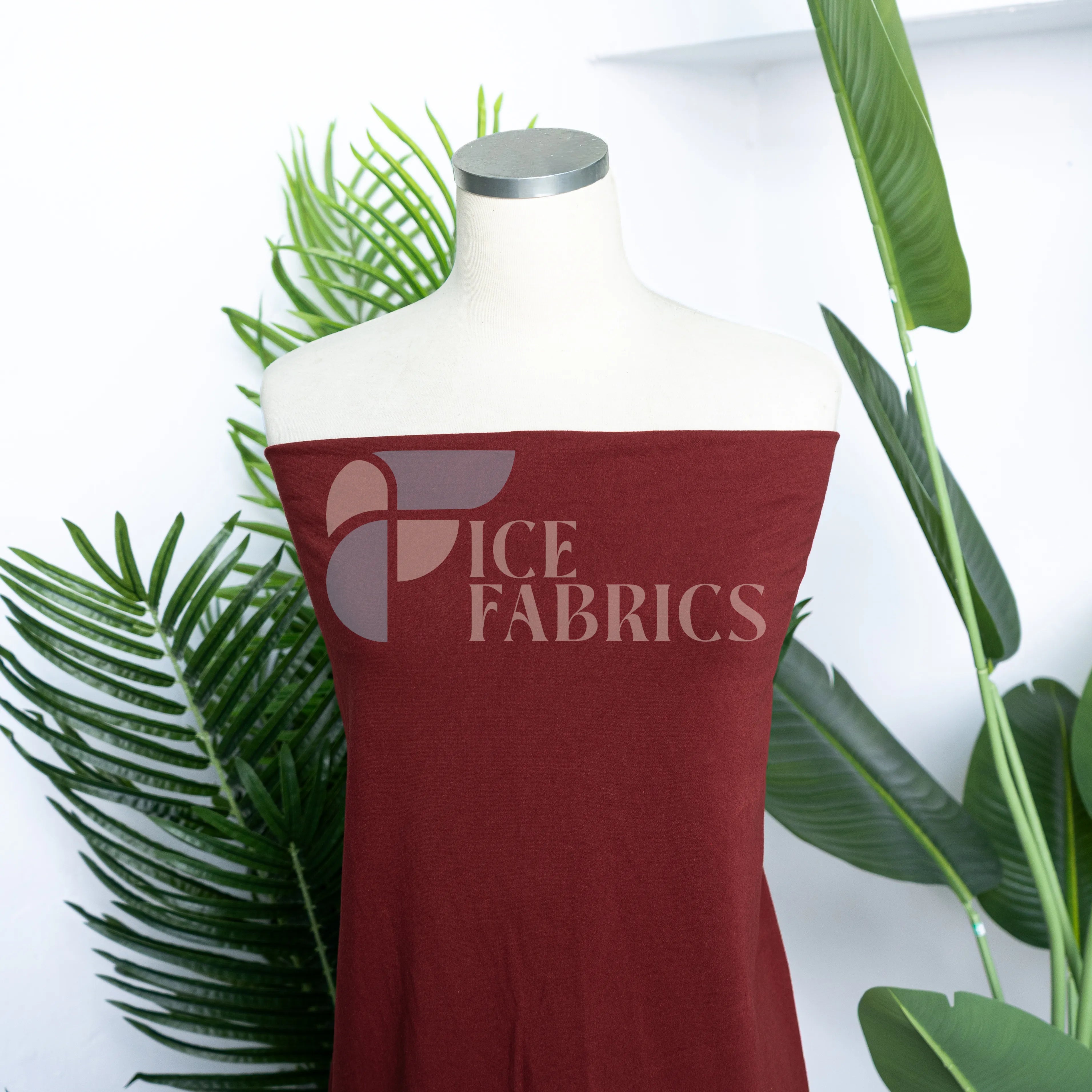 Burgundy Cotton Spandex Jersey Fabric | FlexCot