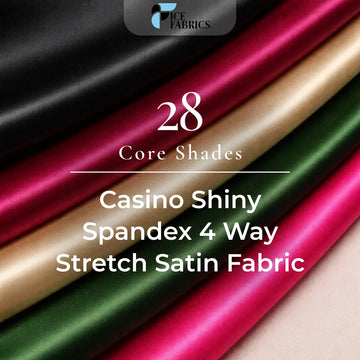 Buy Casino Shiny Gold Spandex 4 Way Stretch Wholesale Satin Fabric
