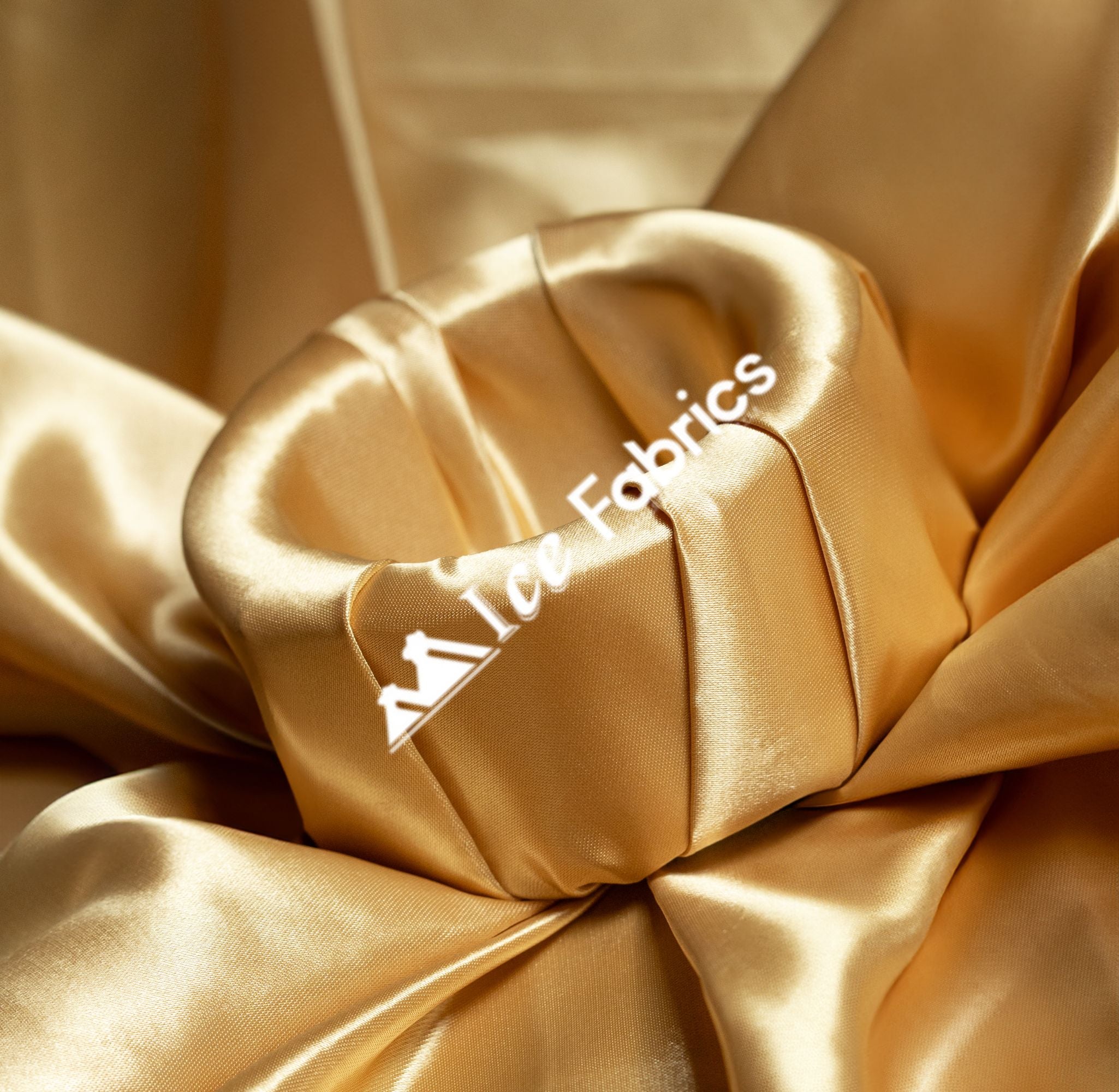 Champagne Shiny Bridal Satin Fabric - Ice fabrics