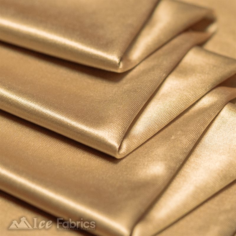 4 Way Stretch Silky Satin Wholesale Fabric By The Roll (20 Yards ) ICE FABRICS |Champagne