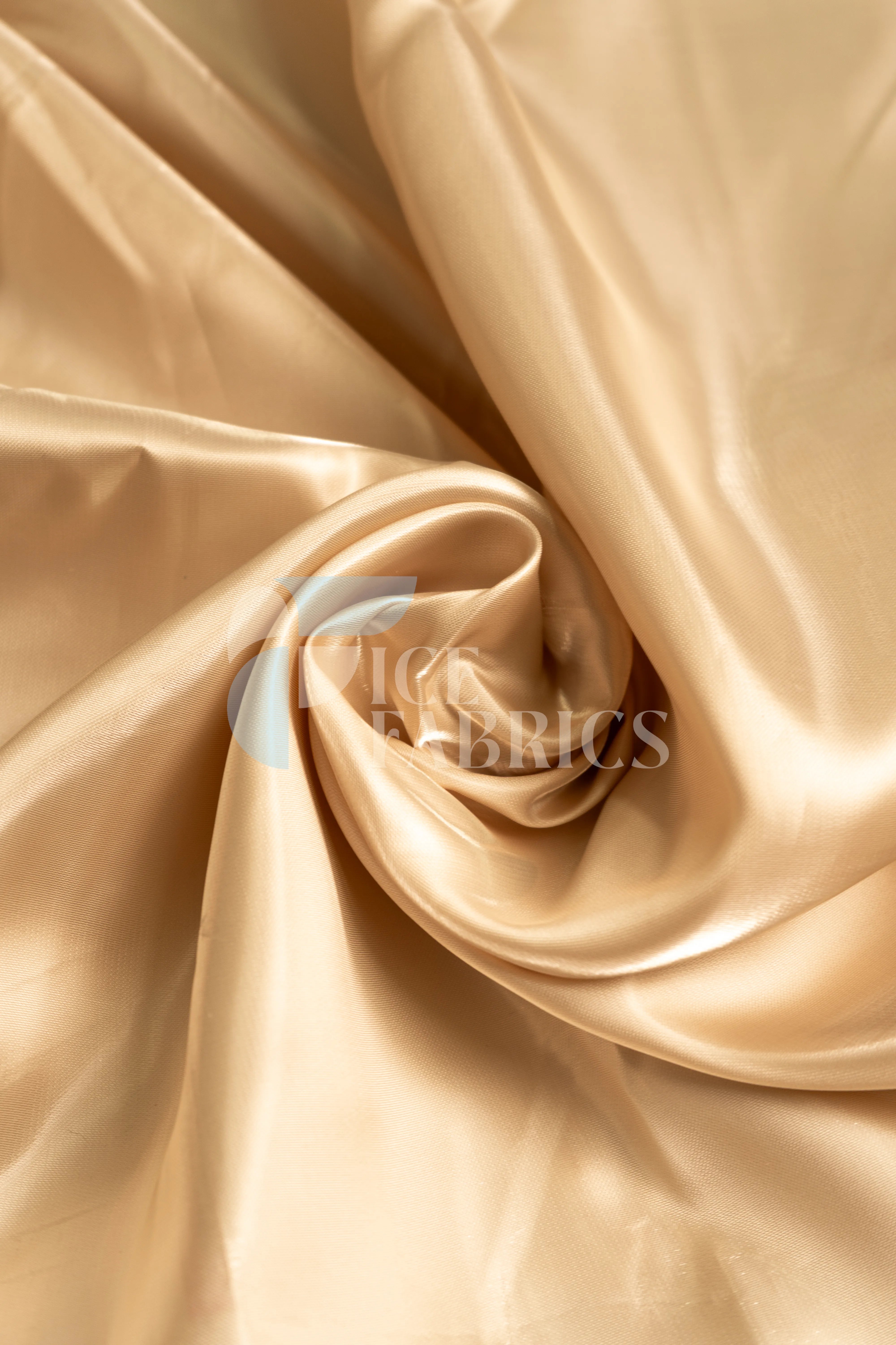 Champagne Reflective Liquid Crystal Silky Satin Fabric