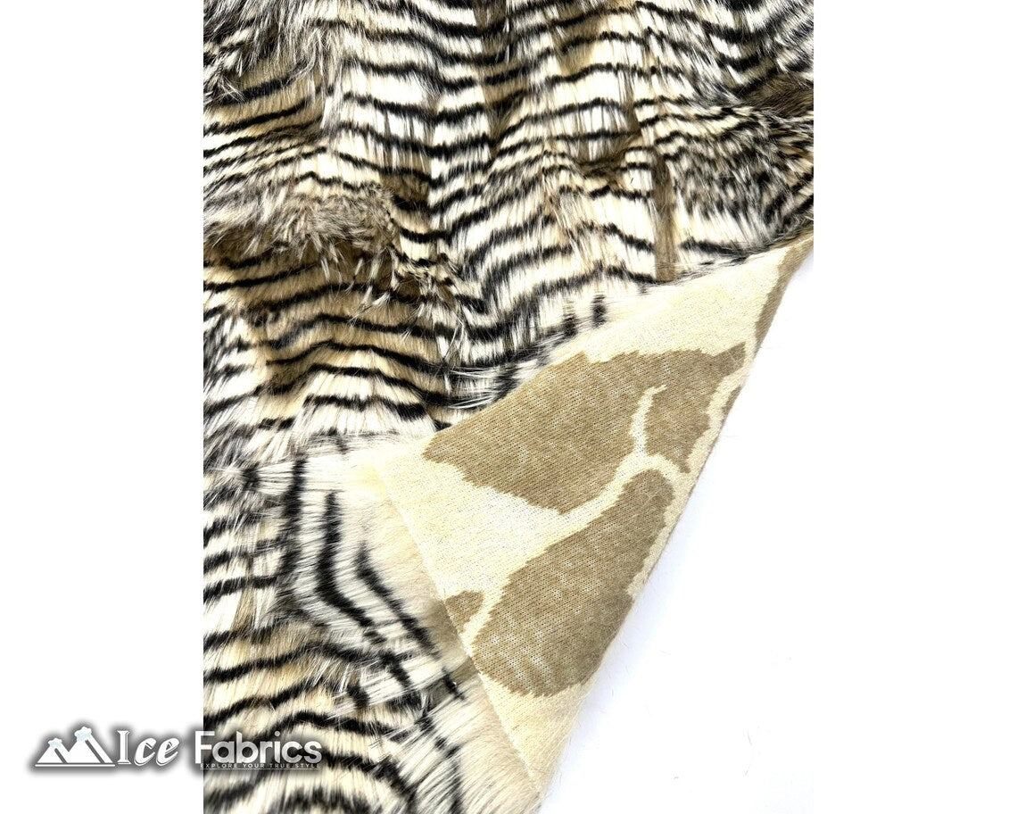 Champagne Faux Fake Fur Feathered Bird Long Pile Fabric | Faux Fur Material