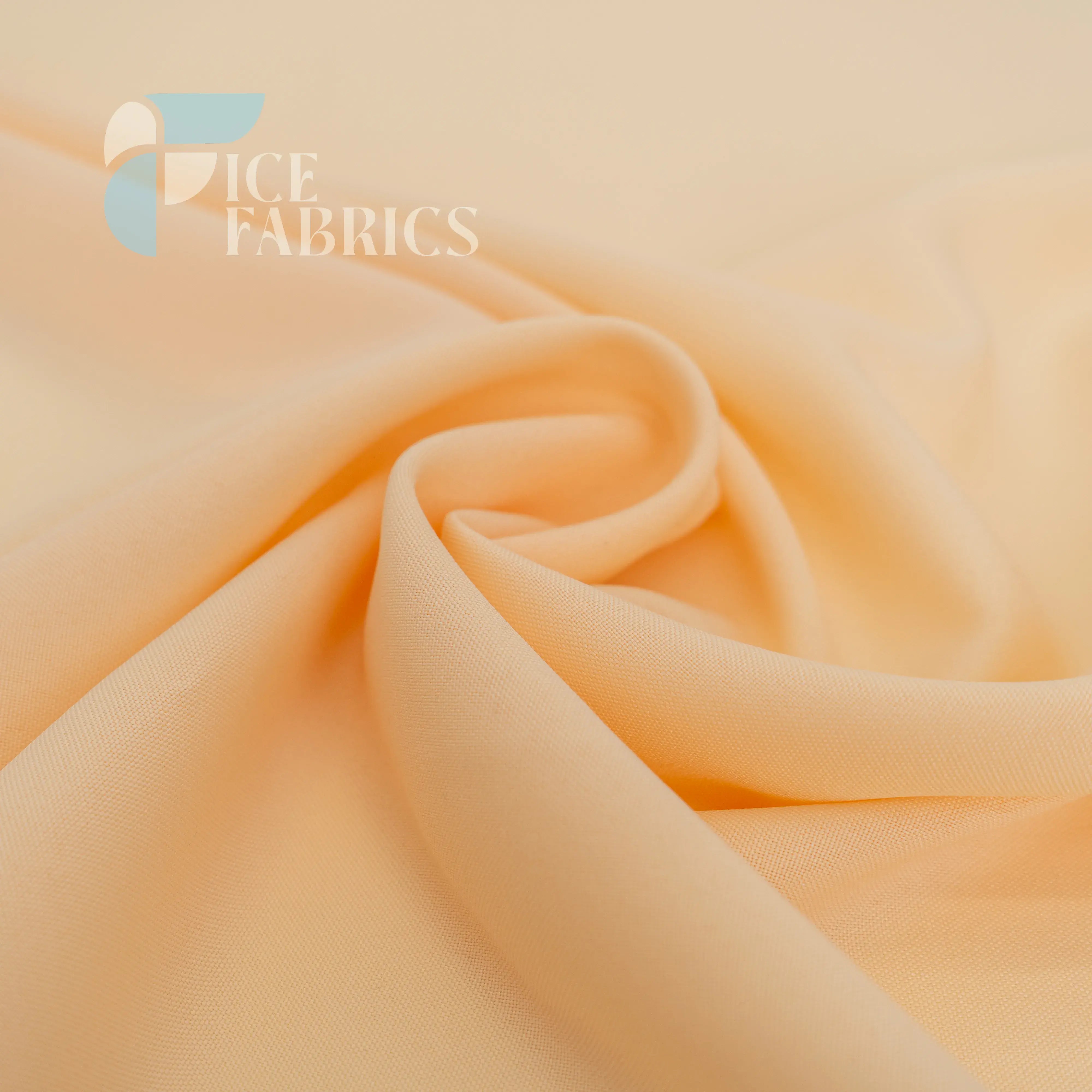 Champagne Solid Poly Poplin Fabric By The Yard