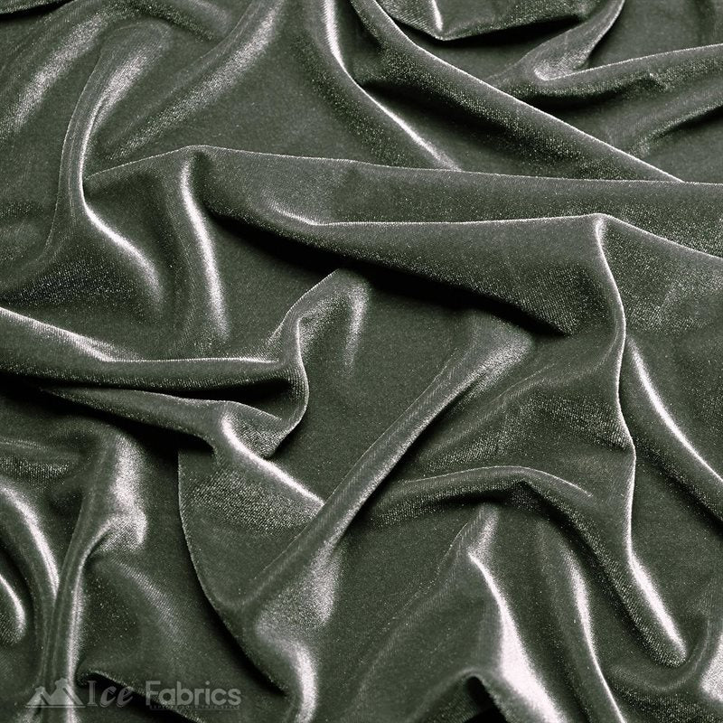Ice Fabrics Stretch Velvet Fabric Soft and Smooth ICE FABRICS Charcoal