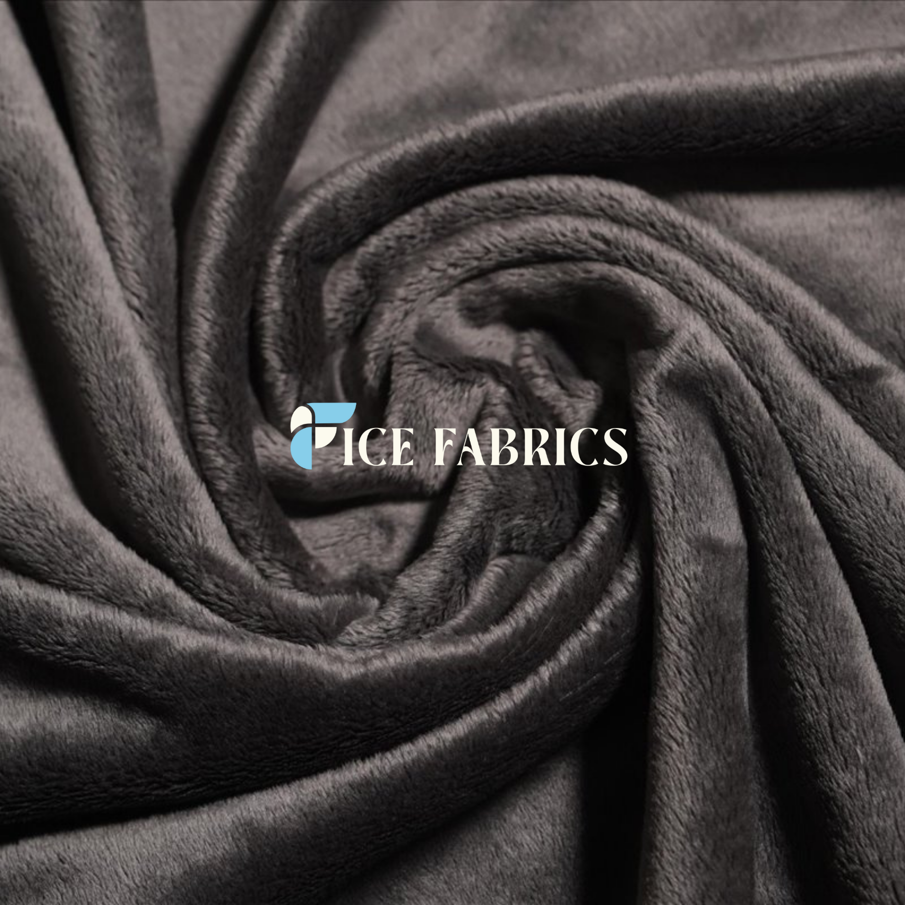 Charcoal Grey Solid Minky Fabric by The Yard