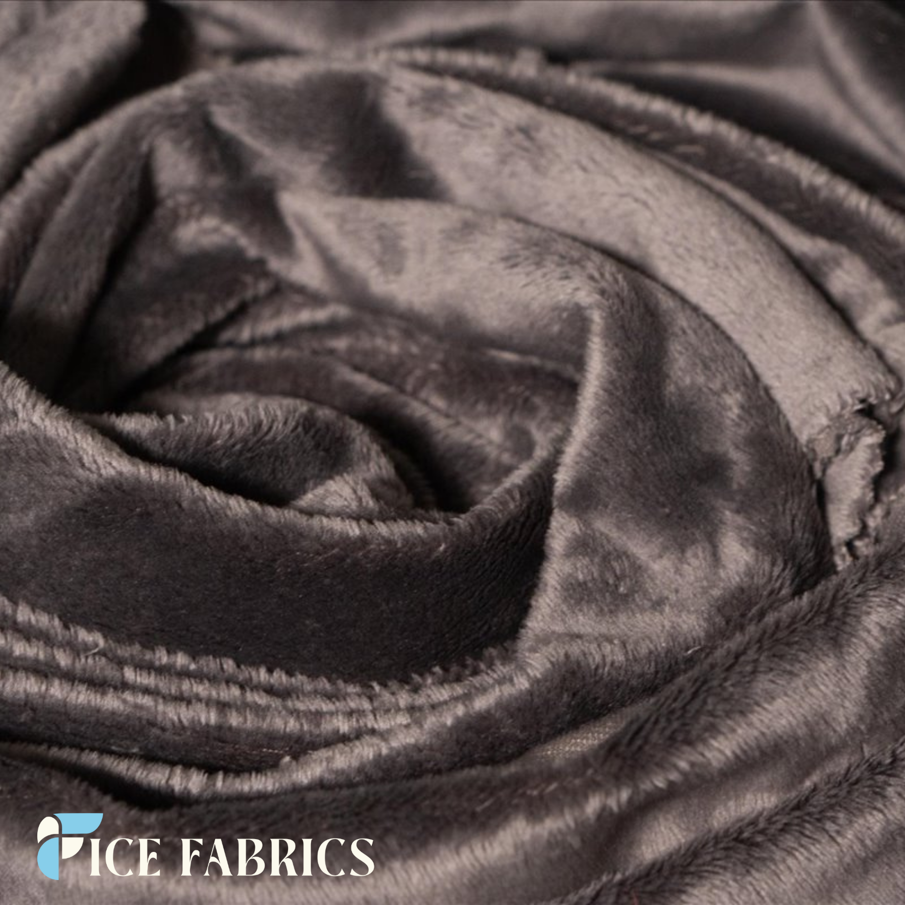 Charcoal Grey Ultra Soft 3mm Minky Fabric Faux Fur