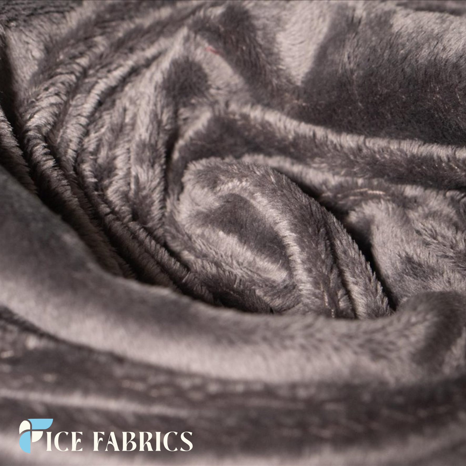 Charcoal Grey Solid Minky Fabric by The Yard