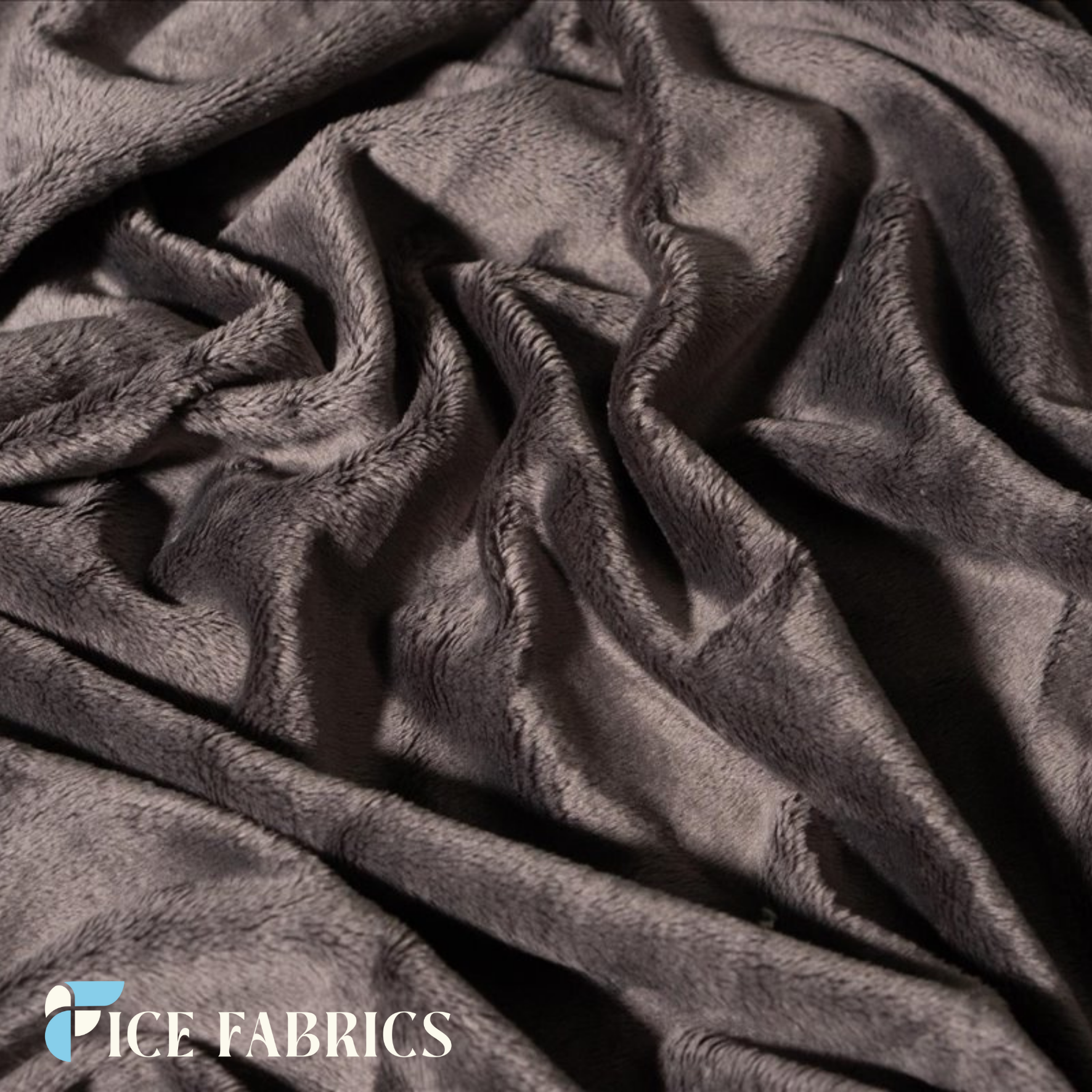 Charcoal Grey Solid Minky Fabric by The Yard