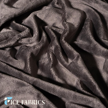 Charcoal Grey Solid Minky Fabric