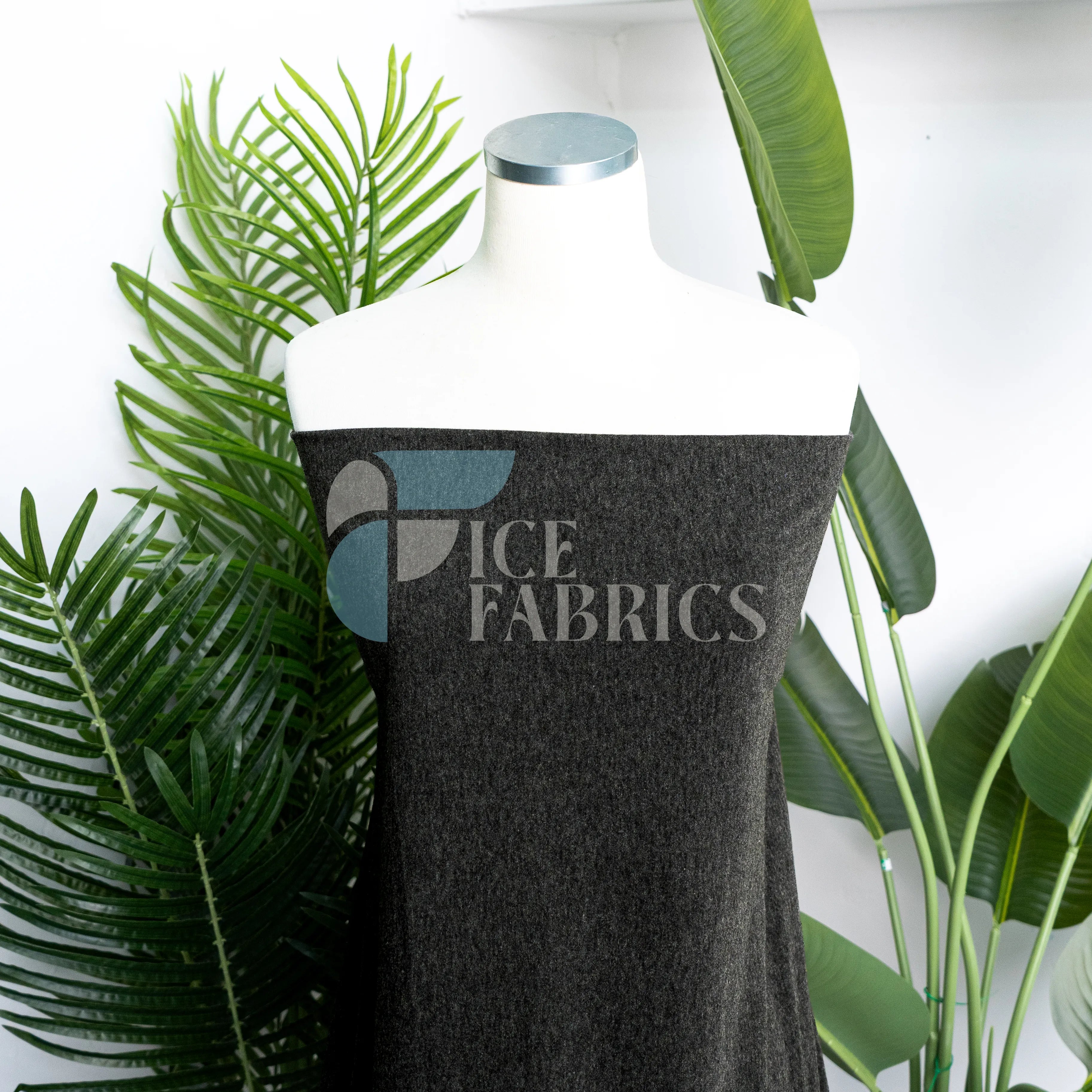 Charcoal Cotton Spandex Jersey Fabric | FlexCot