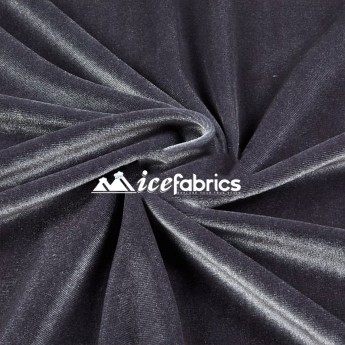 Charcoal Stretch Velvet Upholstery Fabric By The Roll (20 yards) Wholesale Fabric